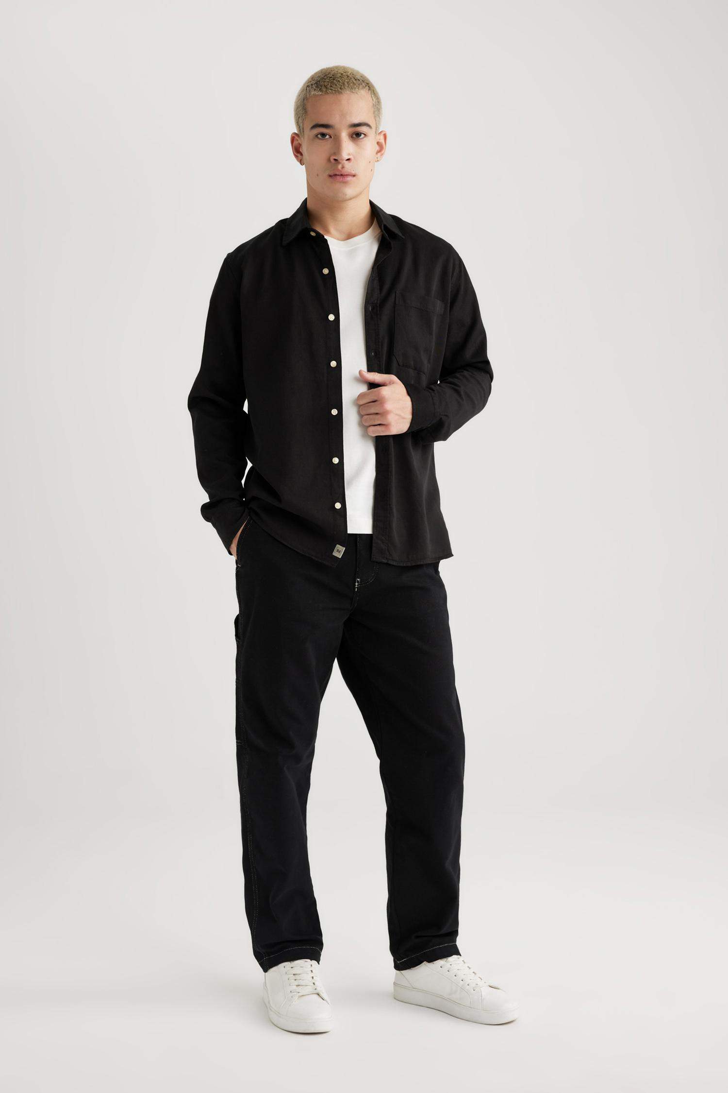 قميص بولو ردن طويل قصة عادية