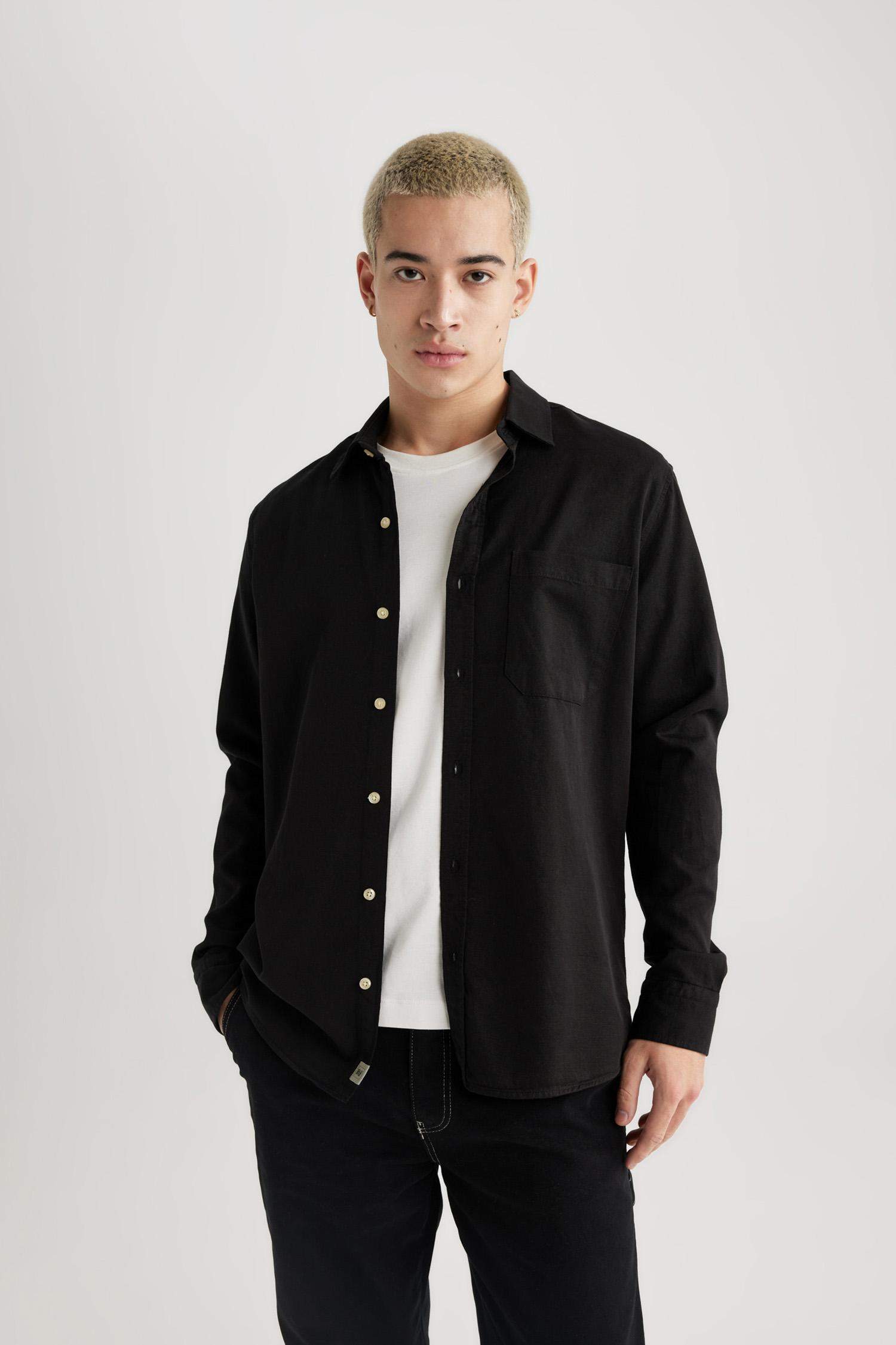 قميص بولو ردن طويل قصة عادية