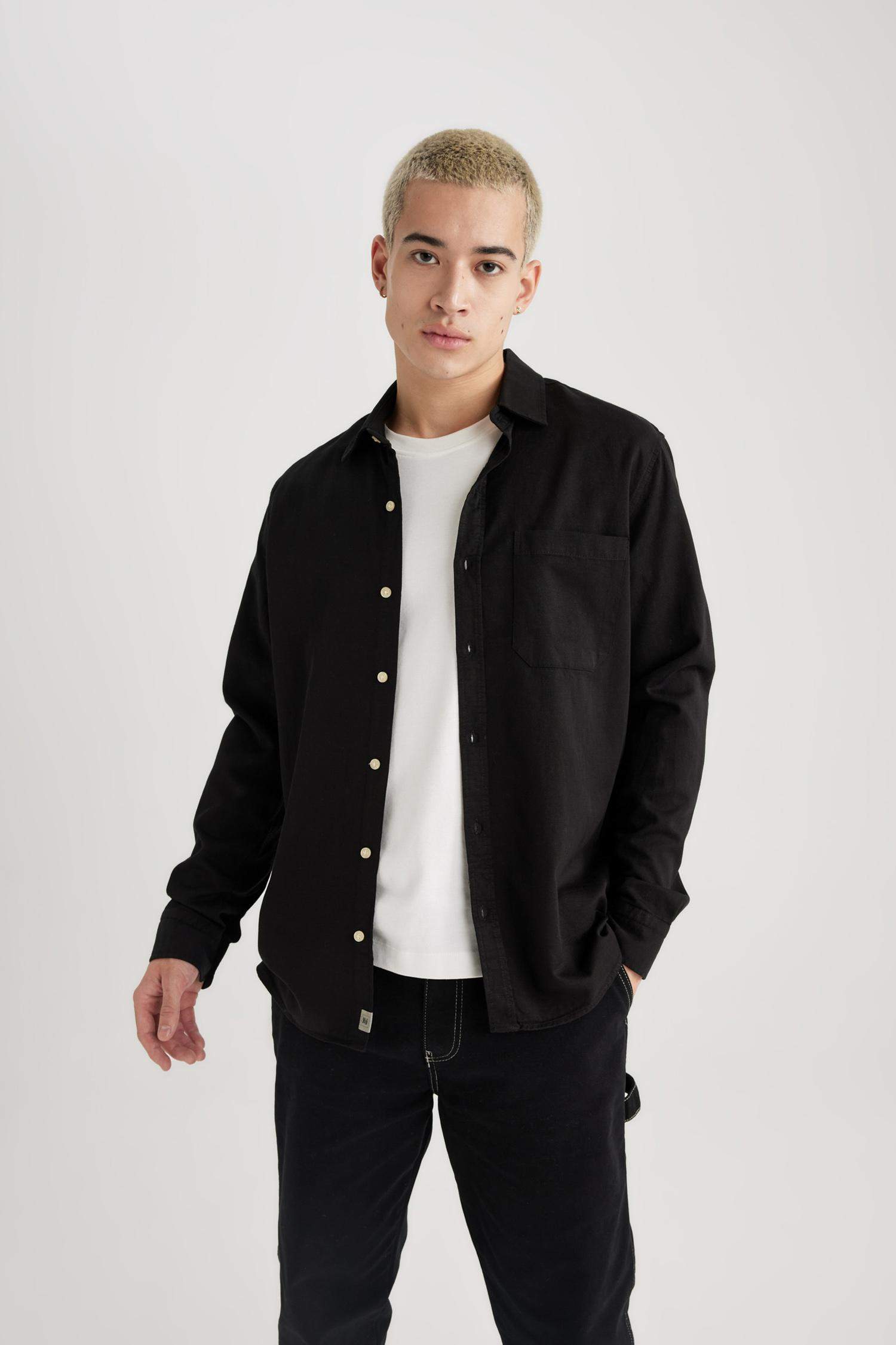 قميص بولو ردن طويل قصة عادية