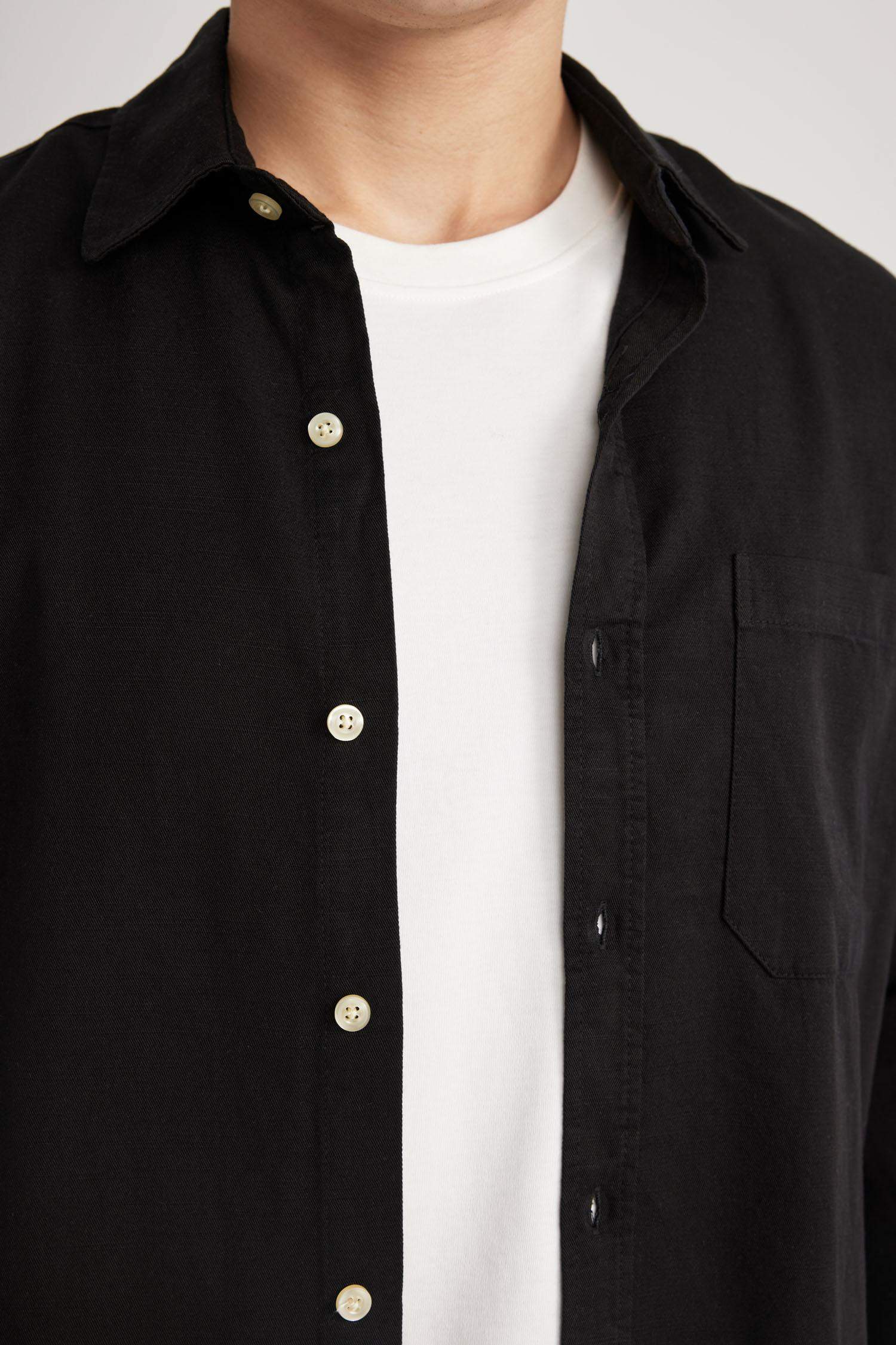 قميص بولو ردن طويل قصة عادية