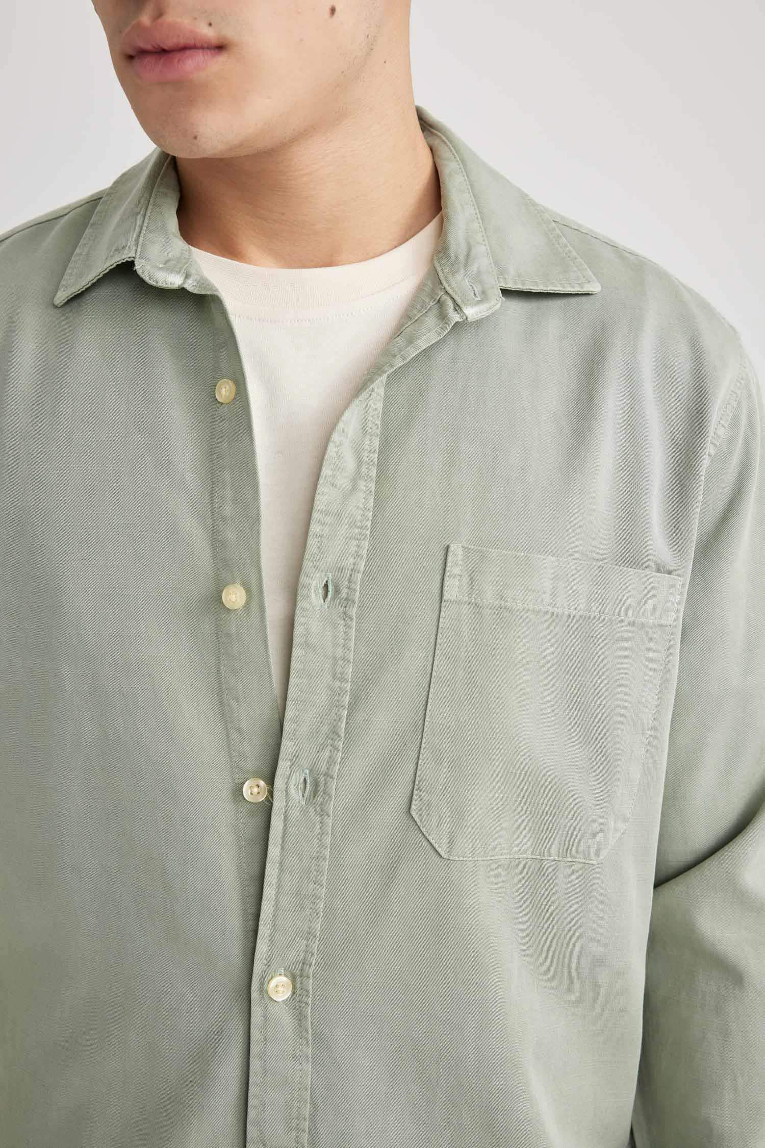 Regular Fit Polo Yaka Pamuklu Uzun Kollu Gömlek