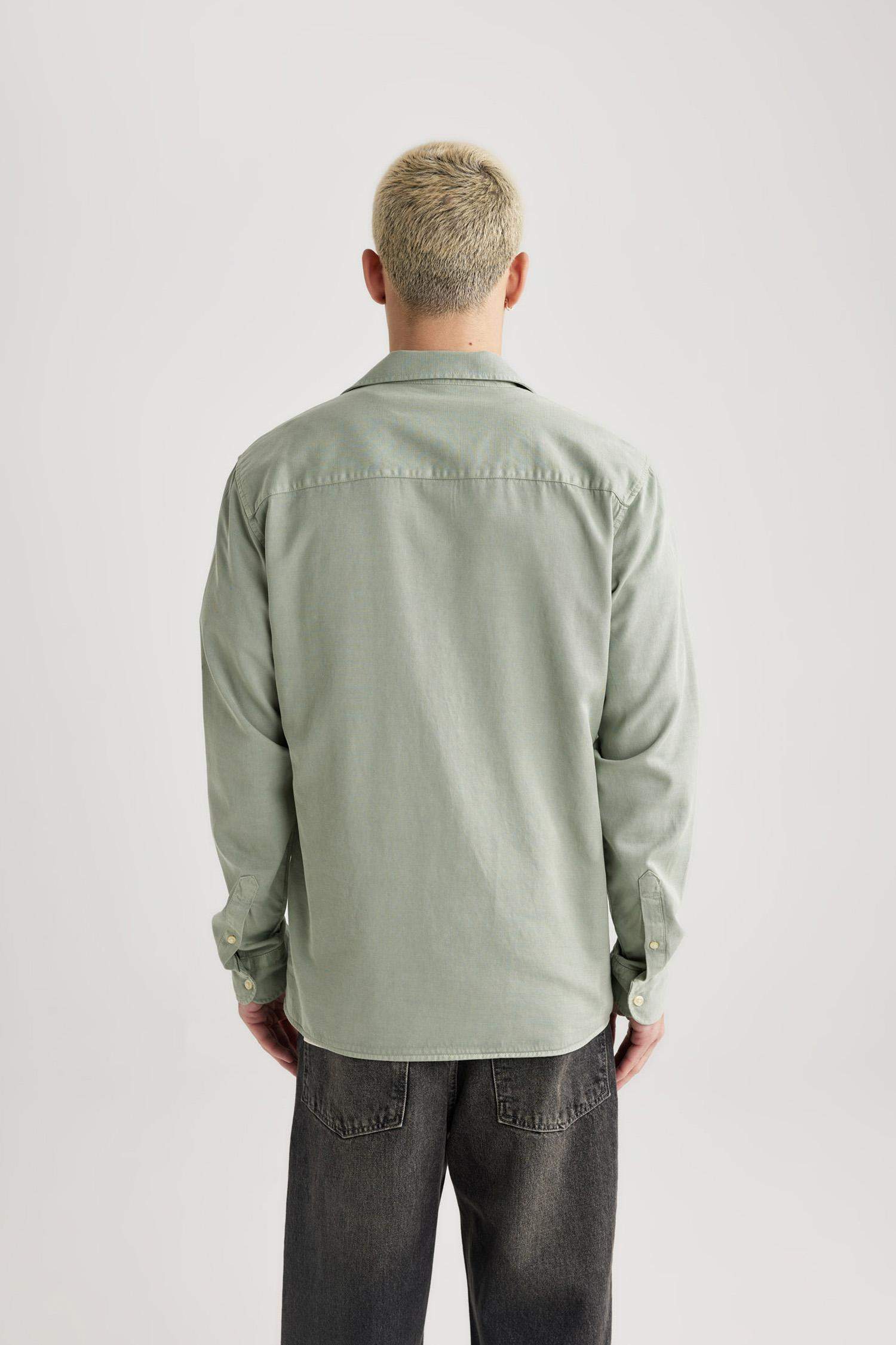 Regular Fit Polo Yaka Pamuklu Uzun Kollu Gömlek