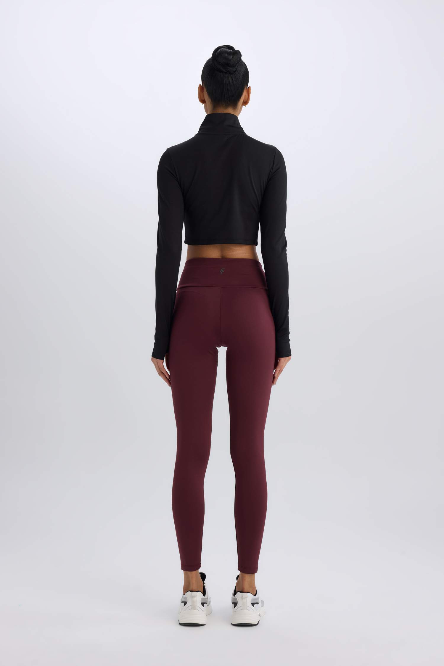 Yüksek Bel Beli Saran Esnek Basic Düz Sporcu Tayt