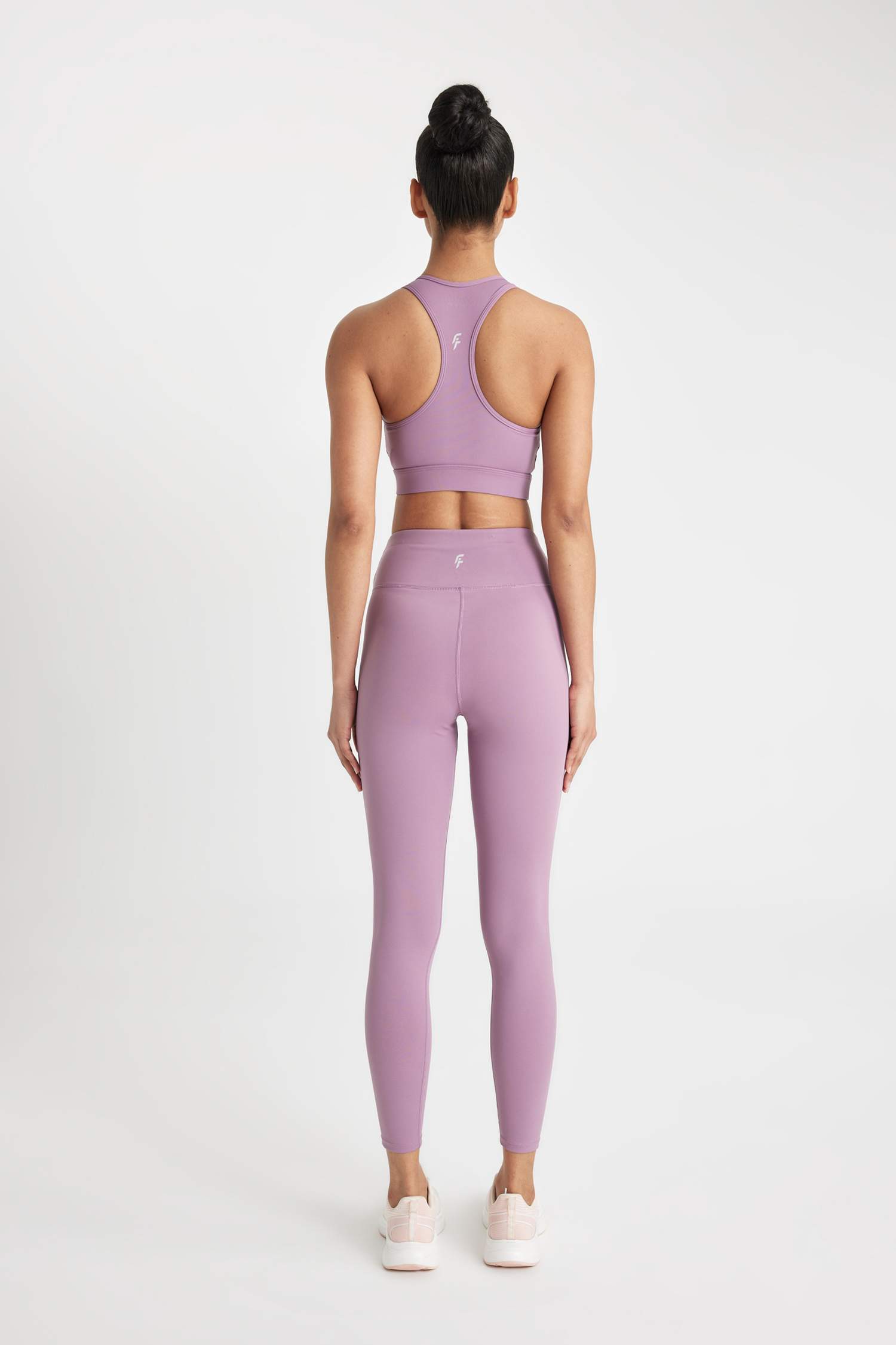 Yüksek Bel Beli Saran Esnek Basic Düz Sporcu Tayt