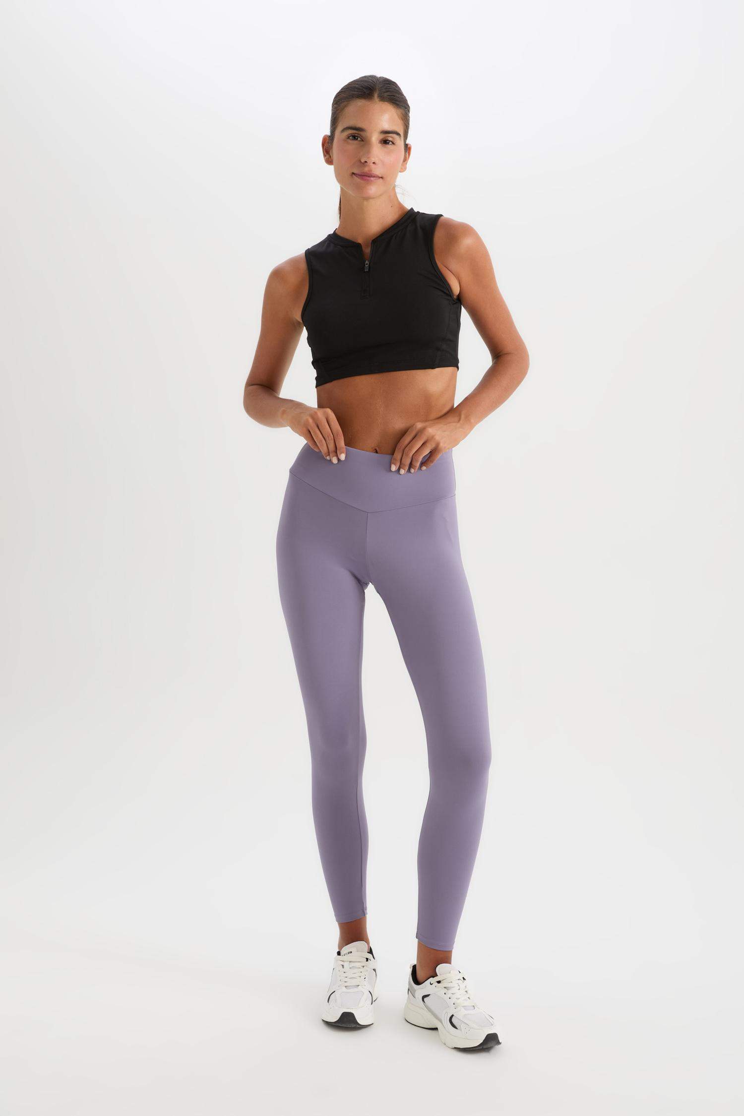 Toparlayıcı Yüksek Bel Esnek Kumaş Basic Sporcu Tayt