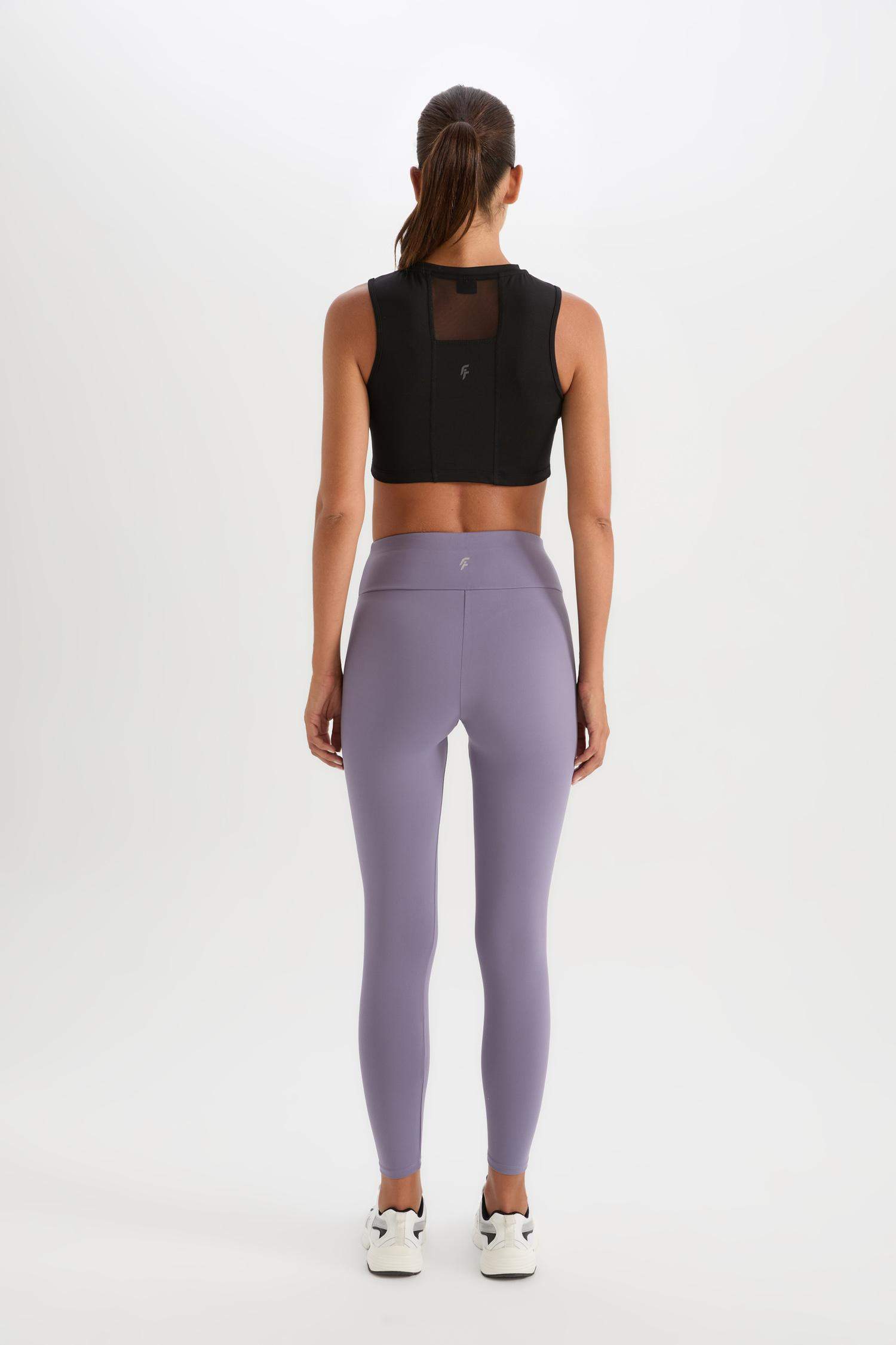 Toparlayıcı Yüksek Bel Esnek Kumaş Basic Sporcu Tayt