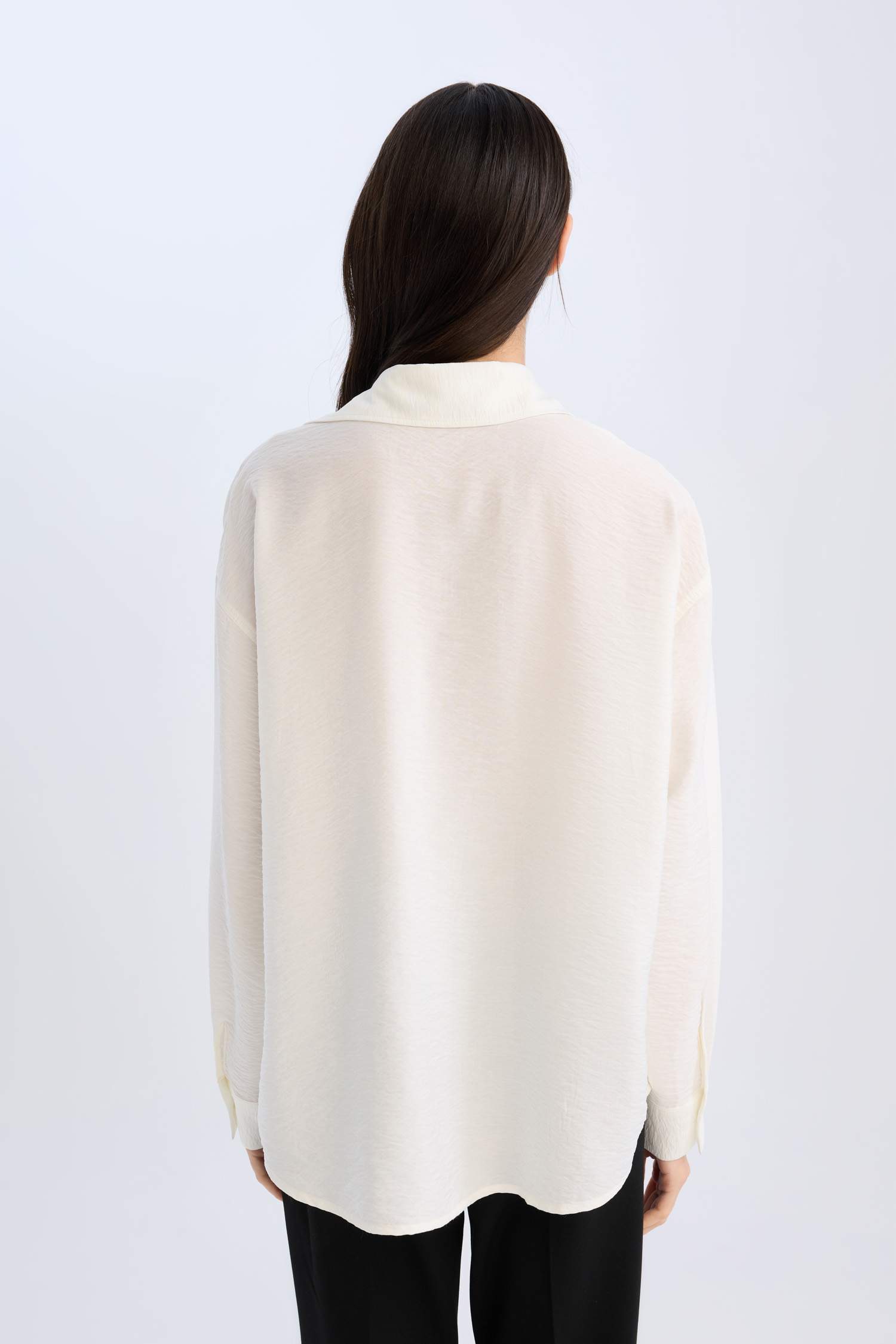 Оверсайз, сводная рубашка с длинными рукавами