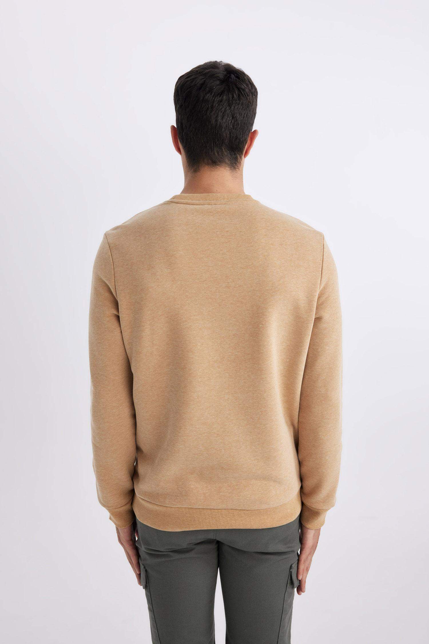 Regular Fit Bisiklet Yaka Baskılı Sweatshirt