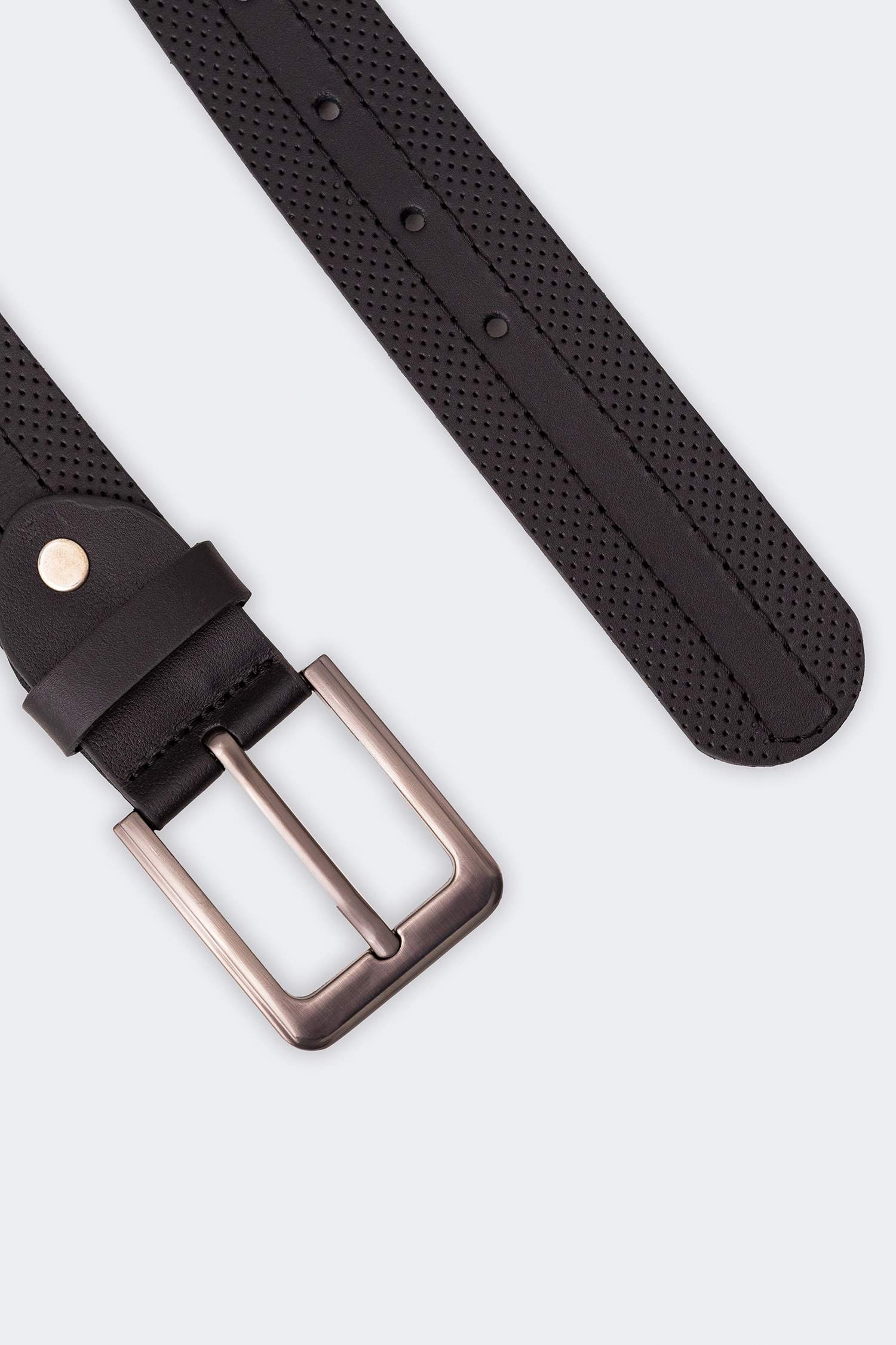 حزام رجالي جلد بمشبك مستطيل