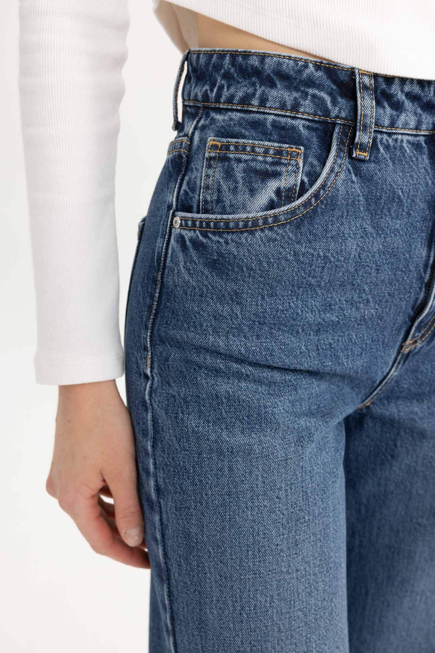 Wide Leg High Waist Ankle Length Jeans
