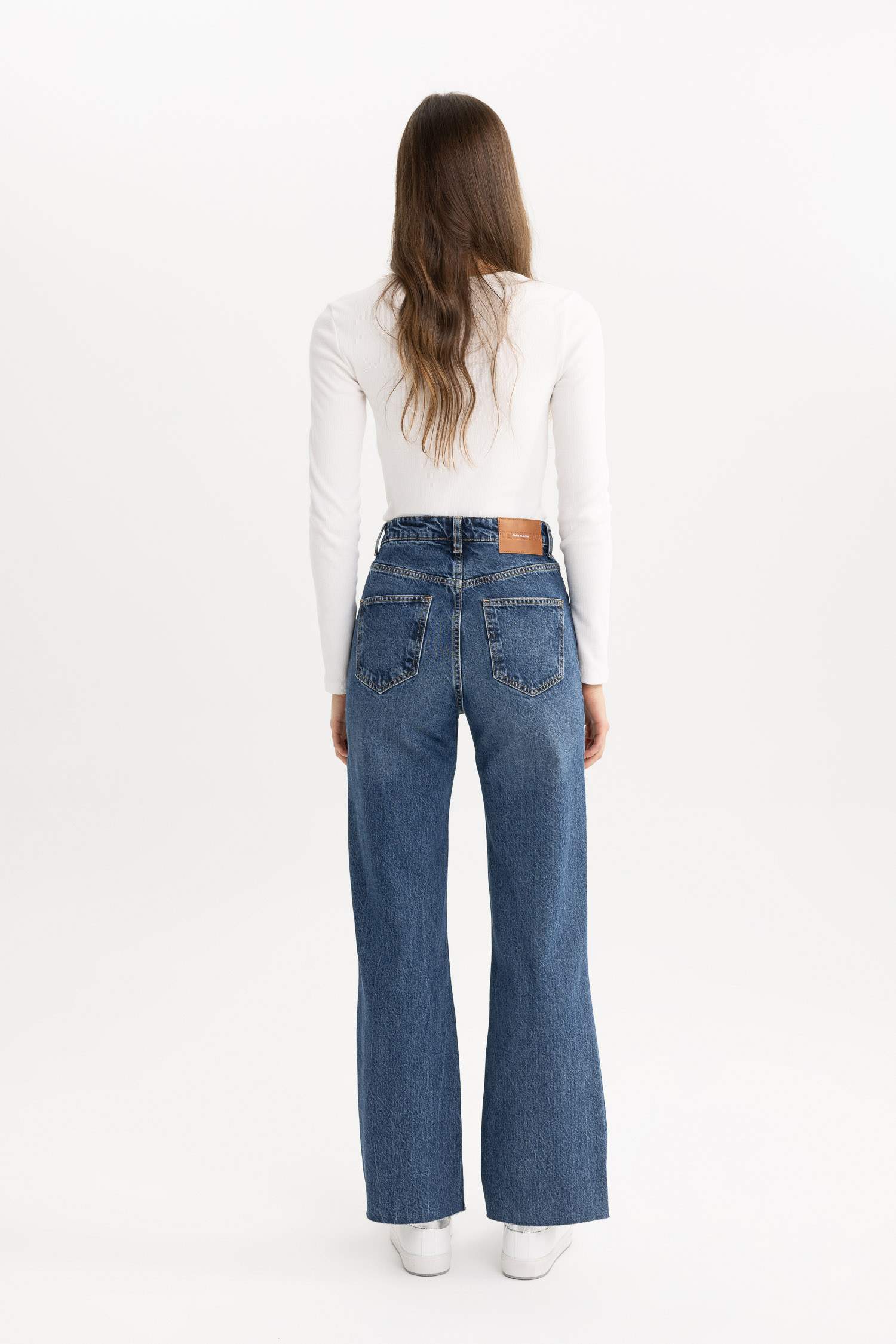 Wide Leg High Waist Ankle Length Jeans