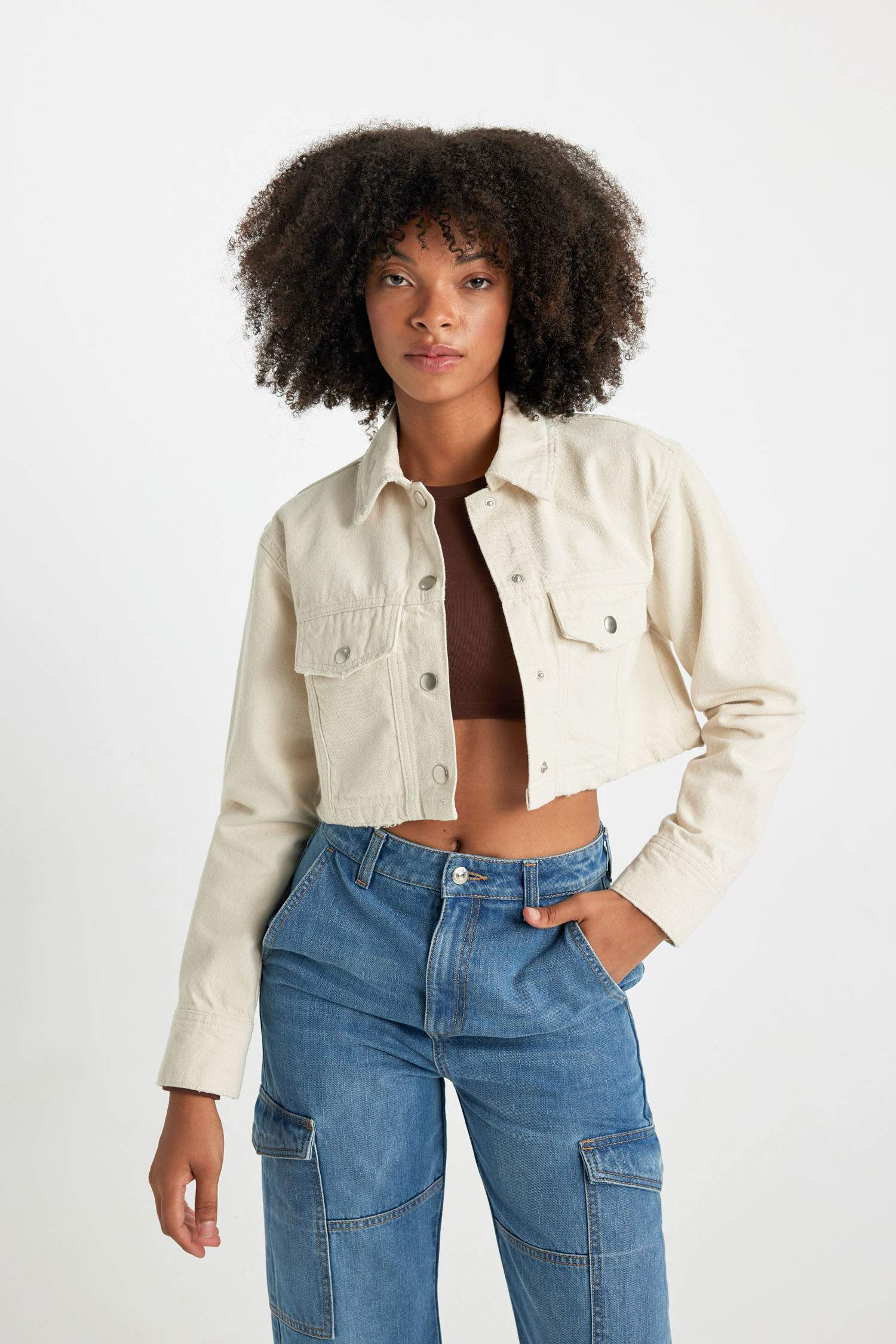 Рубашка оверсайз из габардина