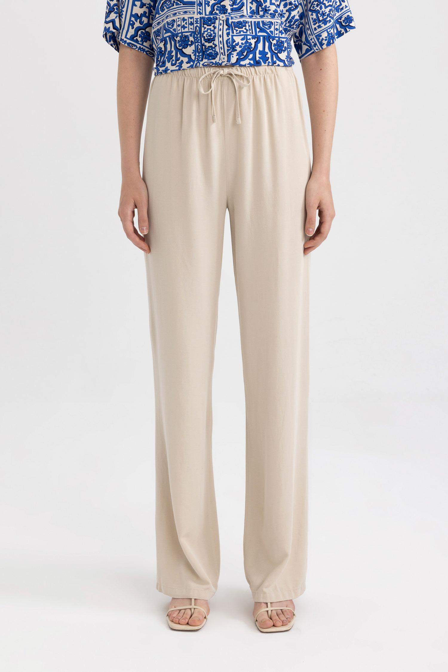 Брюки прямого кроя с высокой талией