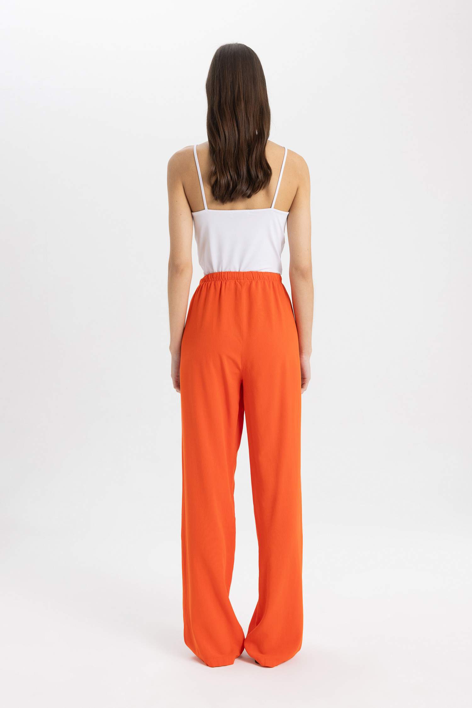 Брюки прямого кроя с высокой талией