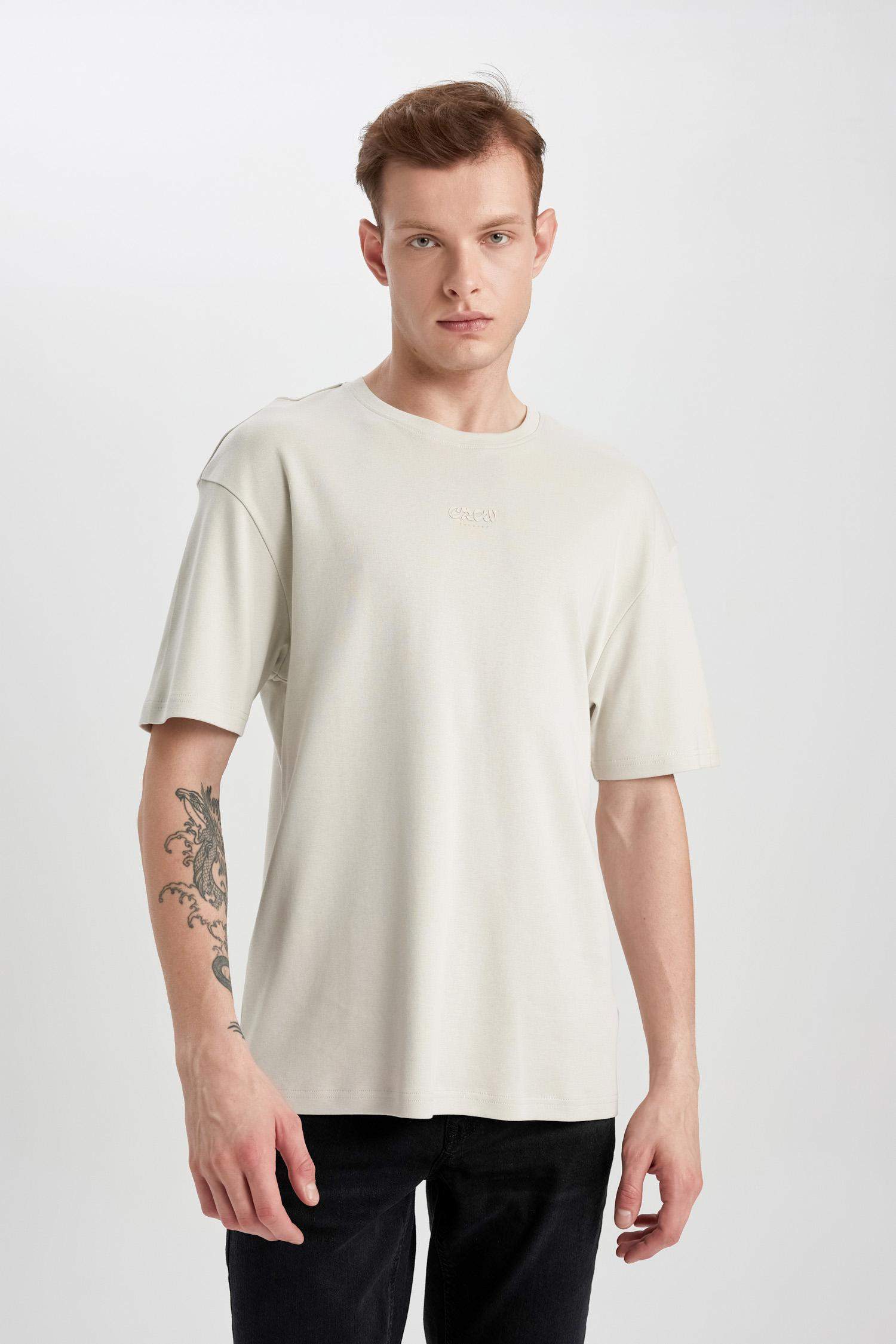 Comfort Regular Fit Crew Neck Printed Heavy Fabric T-Shirt