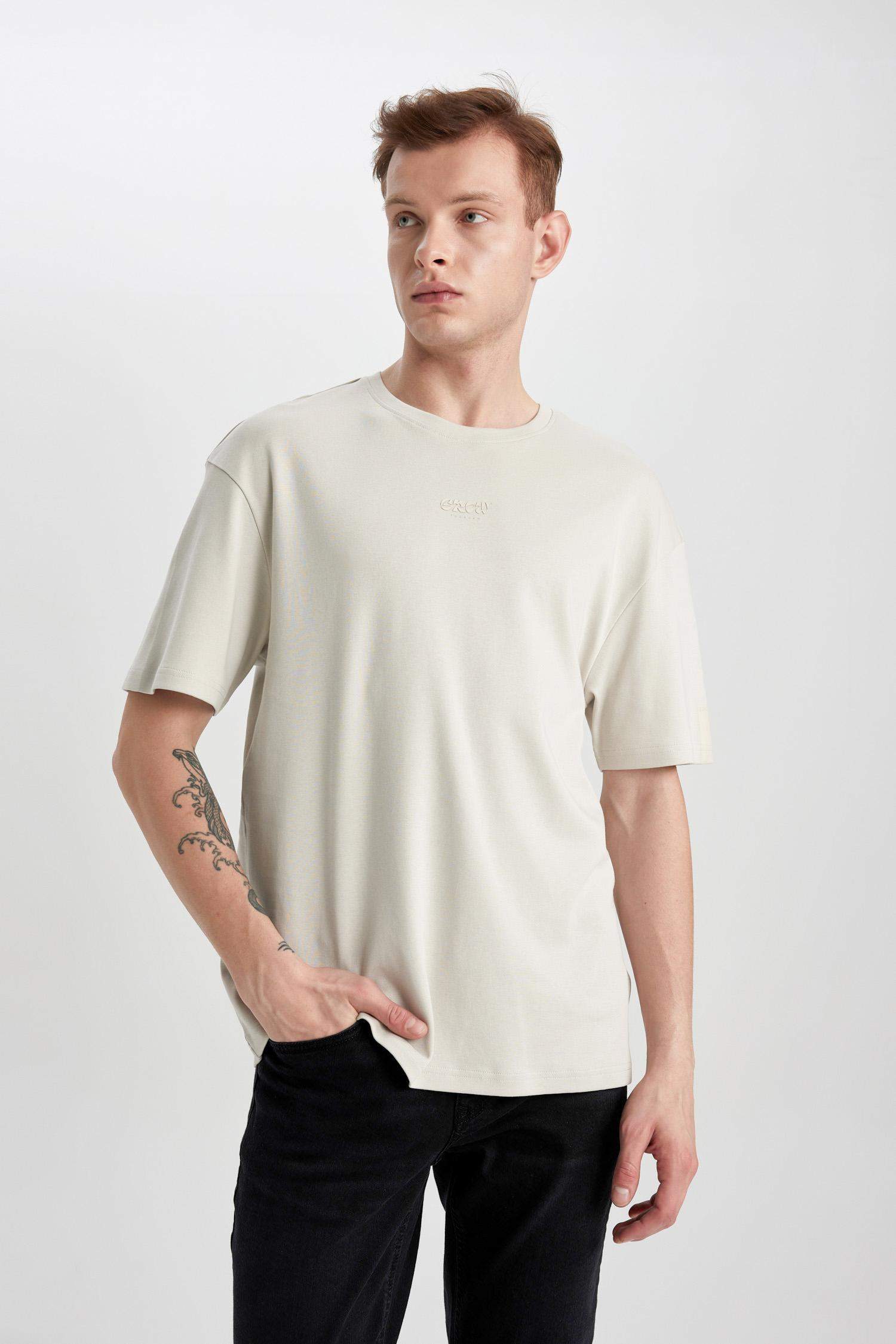 Comfort Regular Fit Crew Neck Printed Heavy Fabric T-Shirt