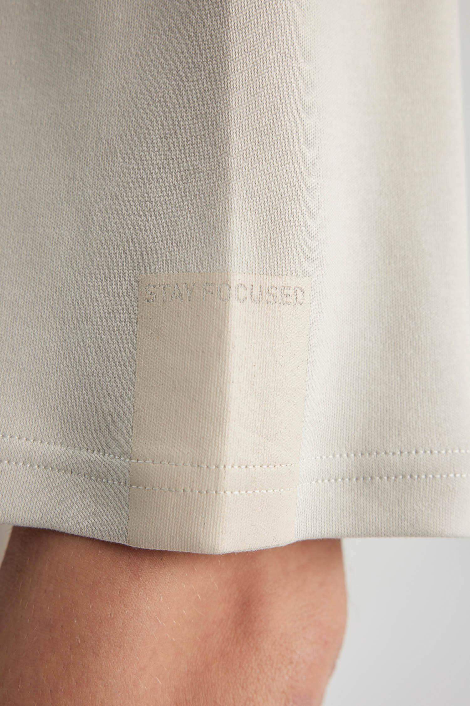 Comfort Regular Fit Crew Neck Printed Heavy Fabric T-Shirt