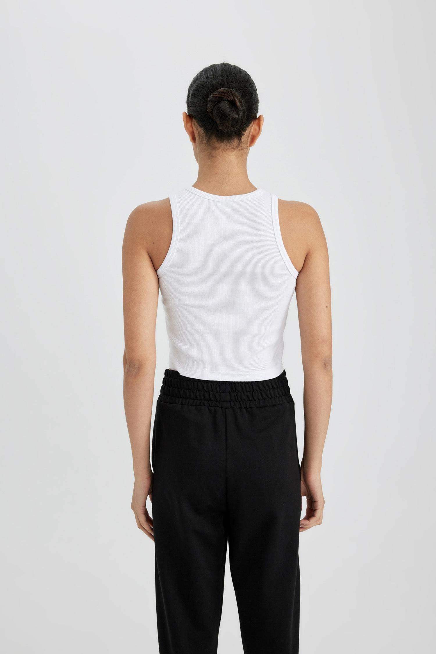 Crop top De Sport Slim à Col Rond De Defactofit