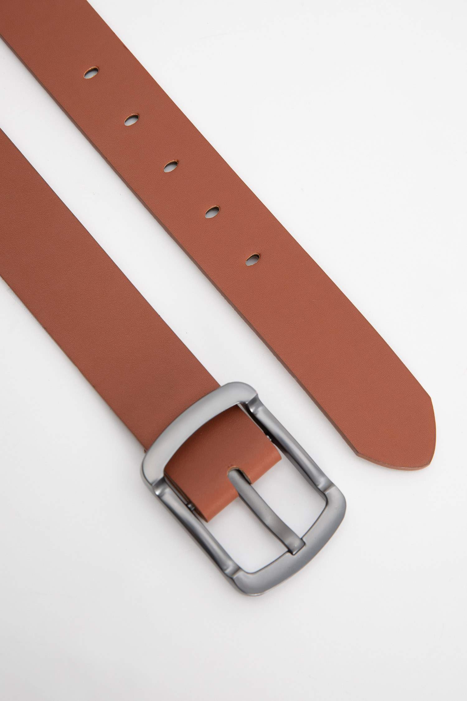 Erkek Dikdörtgen Toka Suni Deri Jean Kemeri