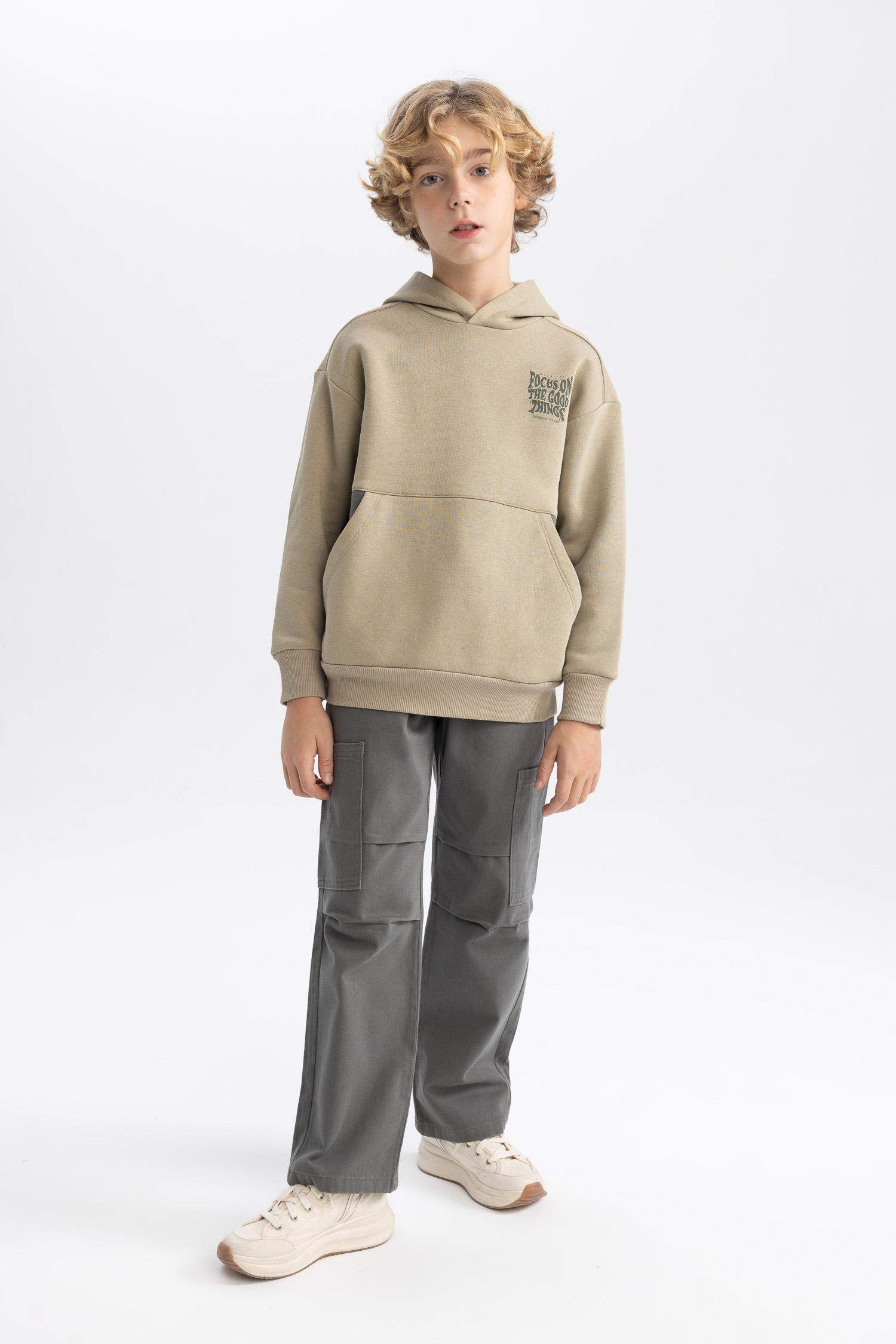 Boy Wide Leg Gabardine Trousers