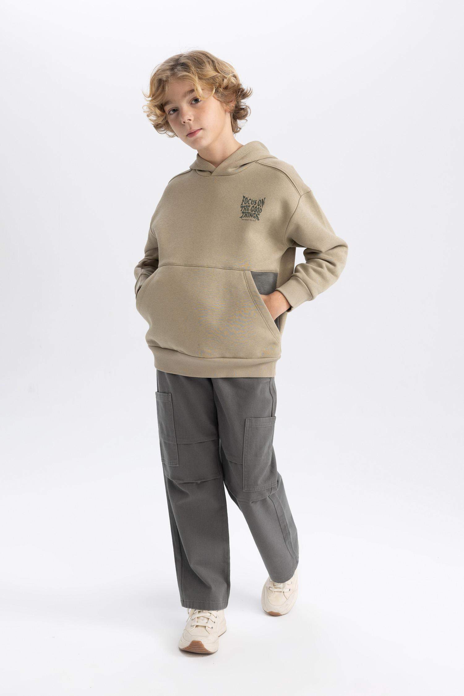 Boy Wide Leg Gabardine Trousers