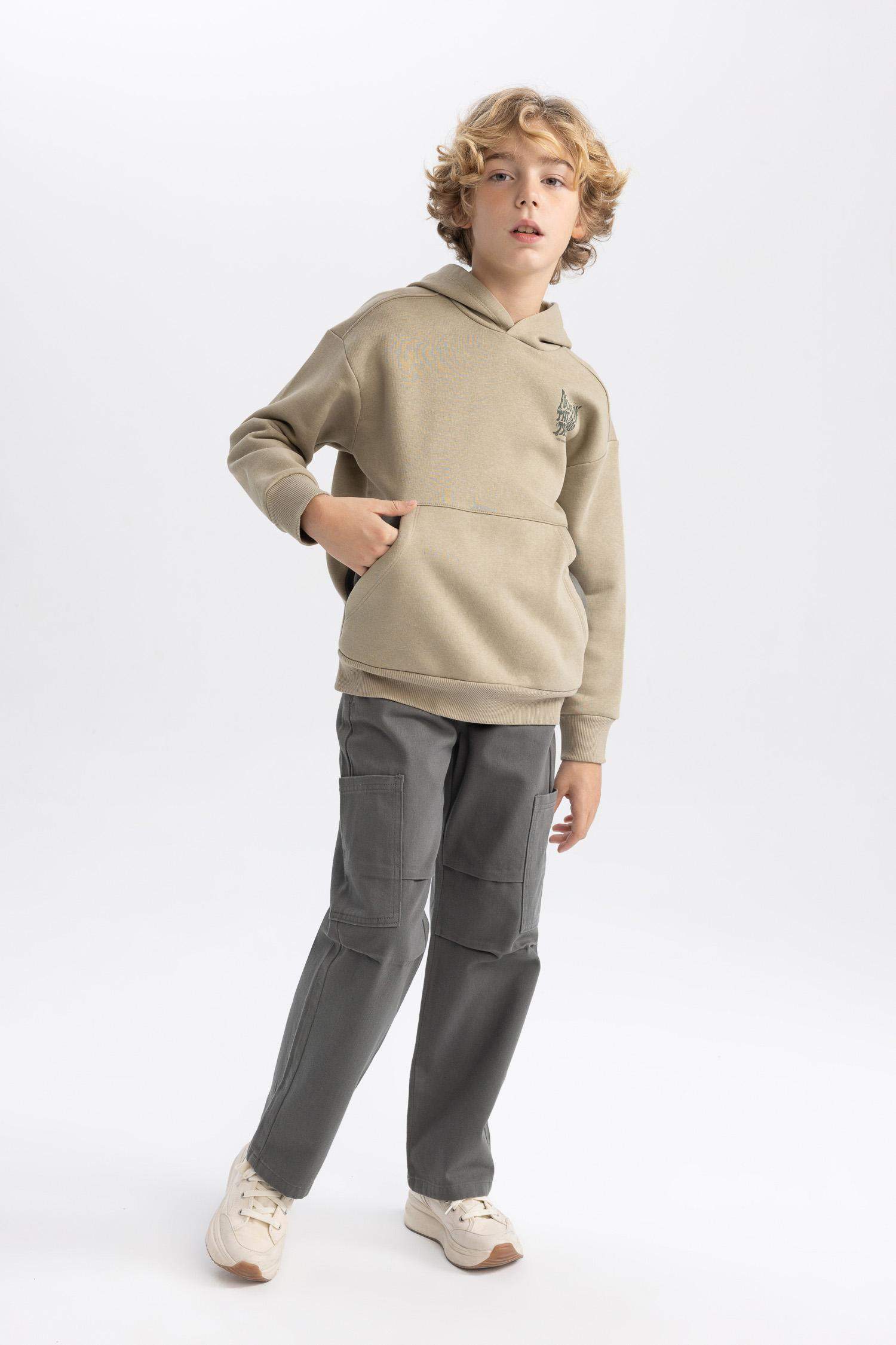 Boy Wide Leg Gabardine Trousers