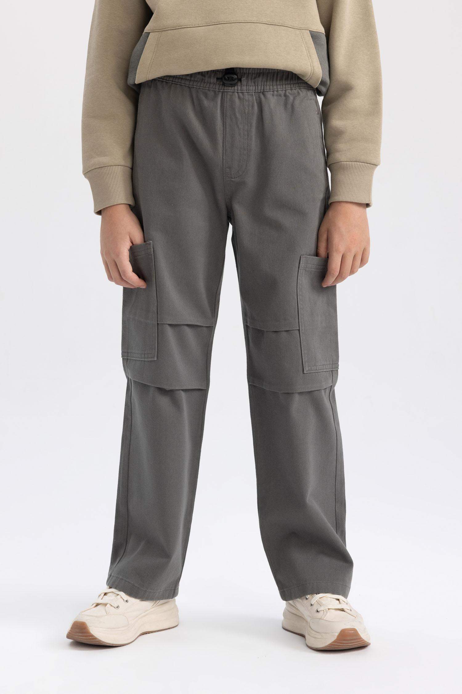 Boy Wide Leg Gabardine Trousers