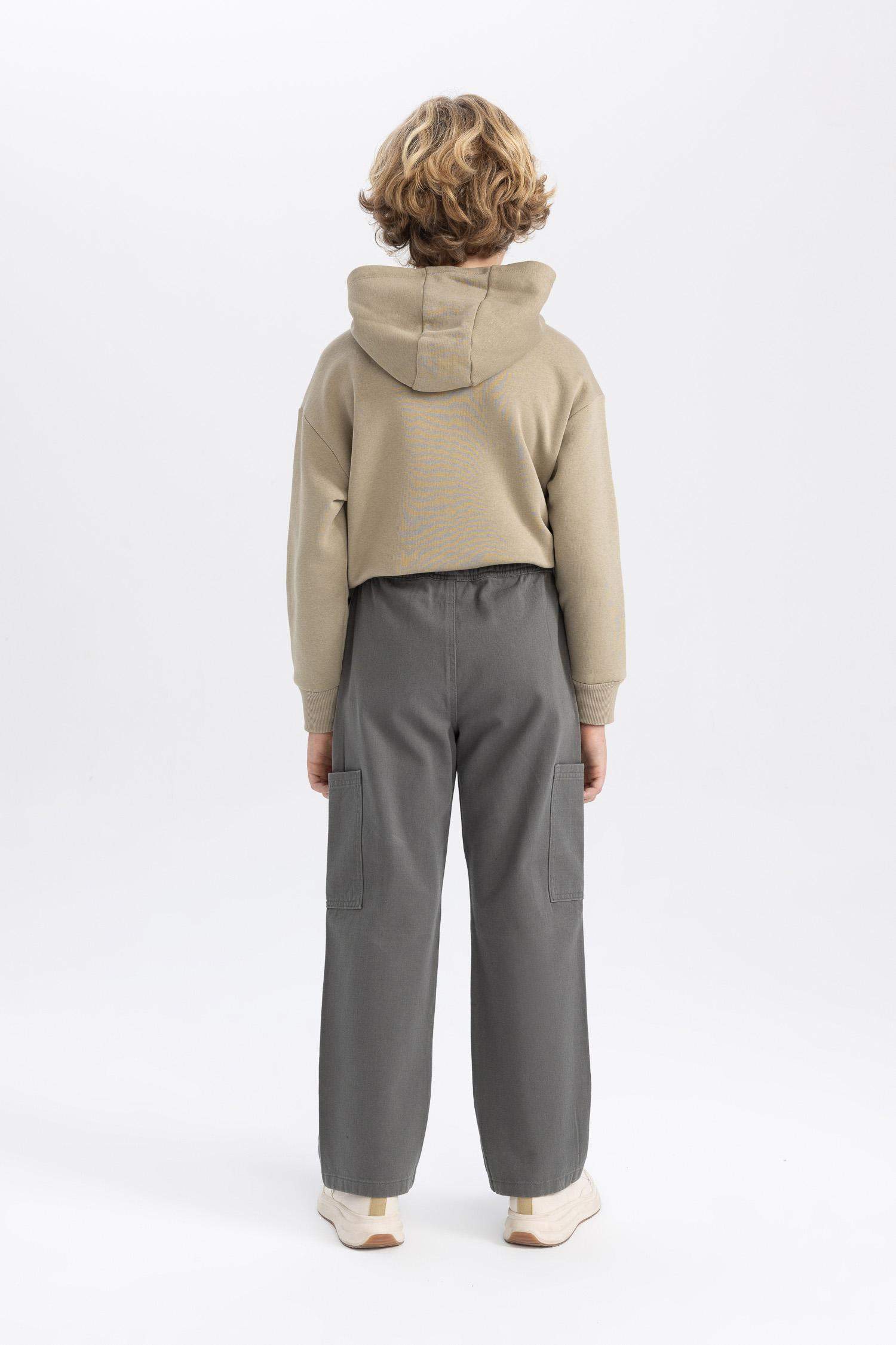 Boy Wide Leg Gabardine Trousers