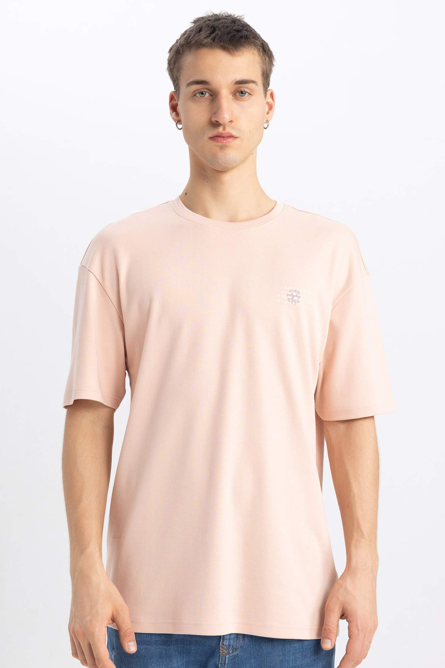 Comfort Regular Fit Crew Neck Printed Heavy Fabric T-Shirt