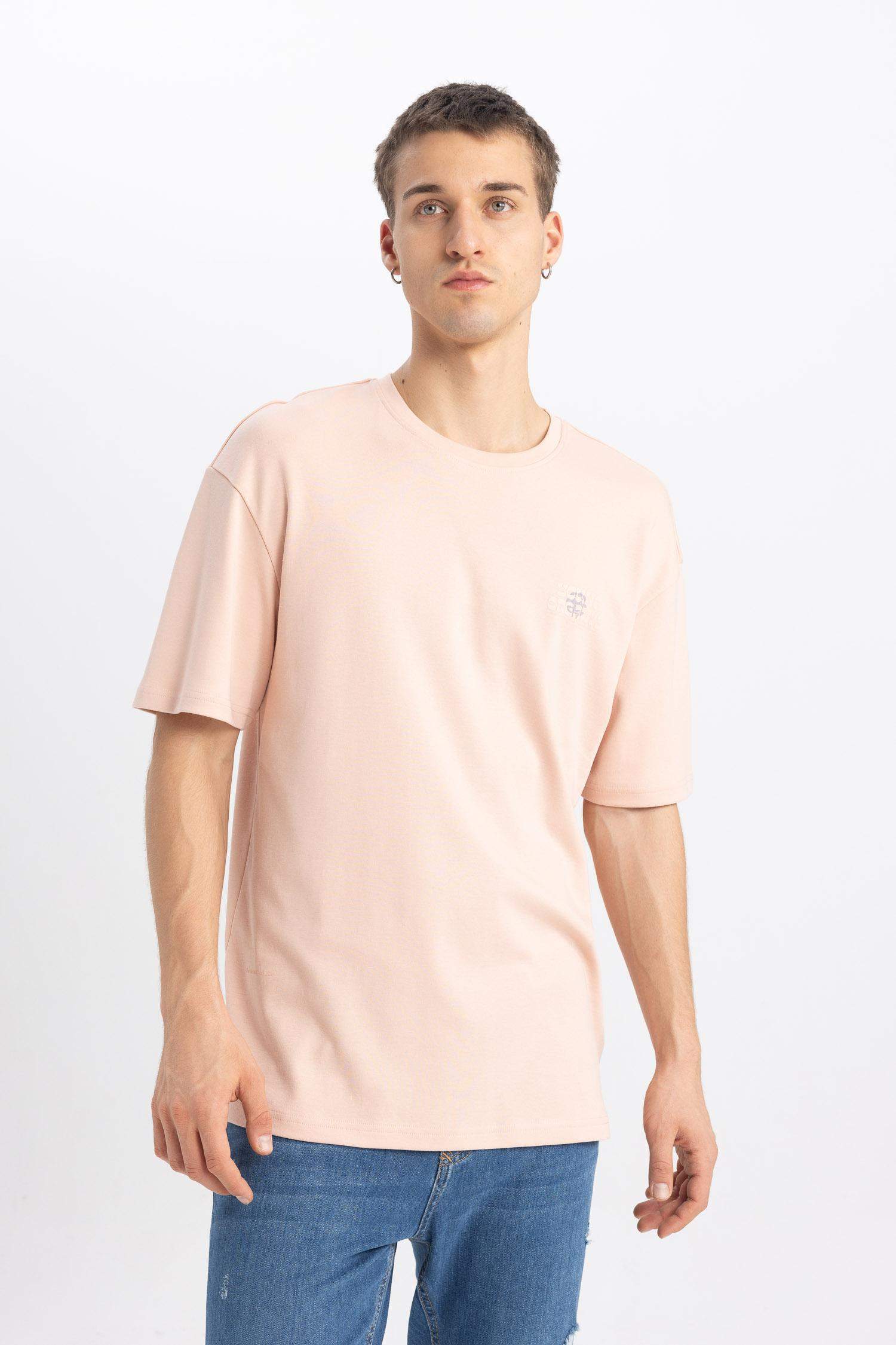 Comfort Regular Fit Crew Neck Printed Heavy Fabric T-Shirt