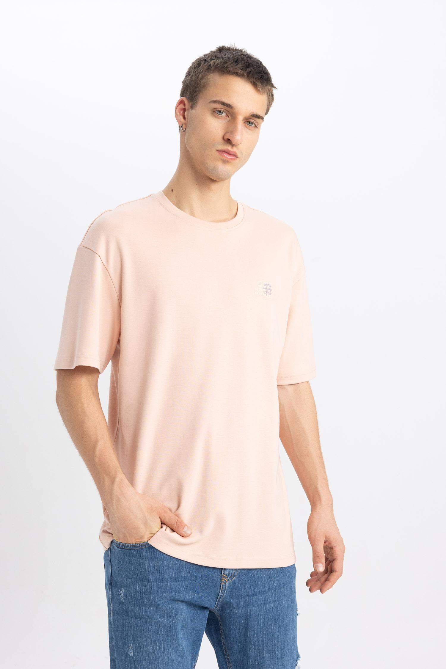 Comfort Regular Fit Crew Neck Printed Heavy Fabric T-Shirt