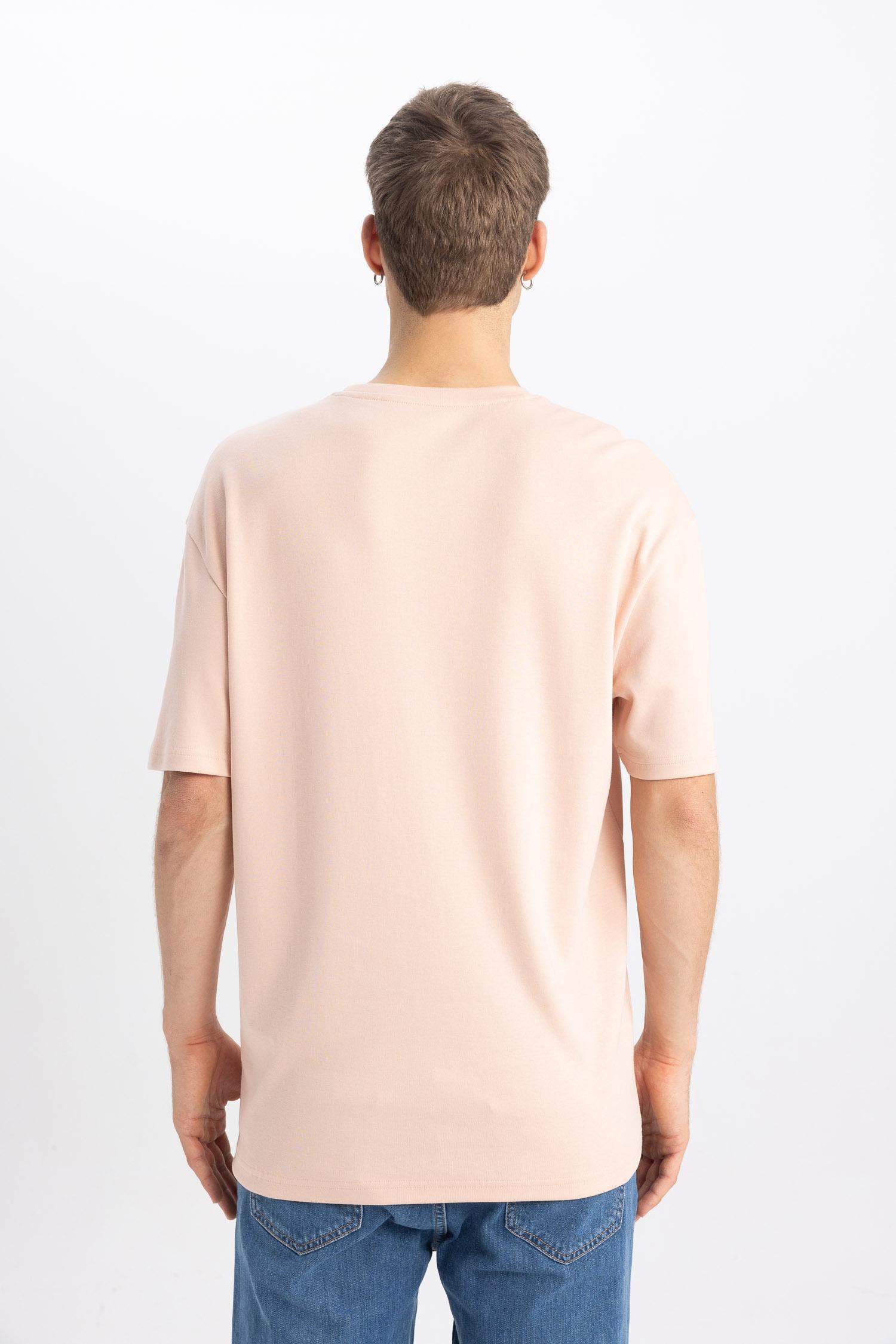 Comfort Regular Fit Crew Neck Printed Heavy Fabric T-Shirt