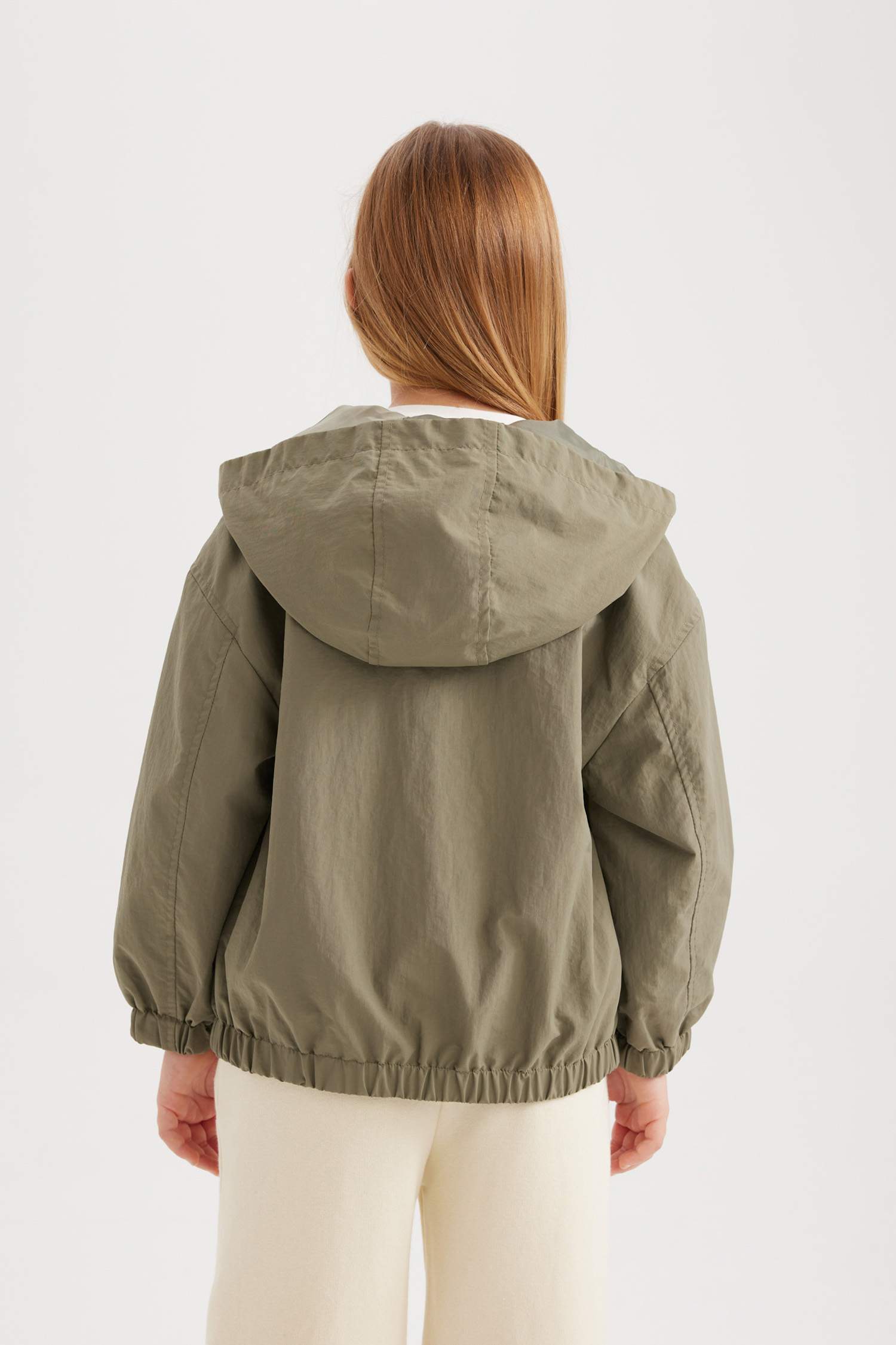 Kız Çocuk Su Geçirmez Kapüşonlu Yağmurluk