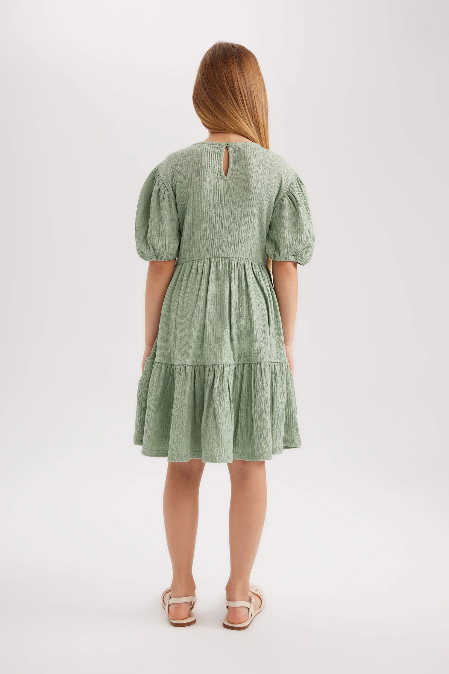 Қыздарға қысқа жеңді Трикотаж көйлек