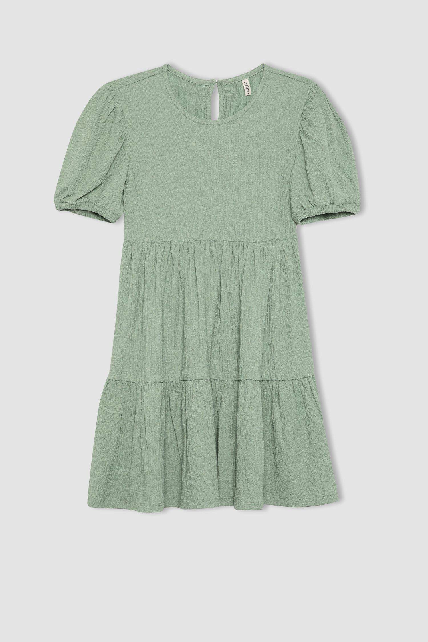 Қыздарға қысқа жеңді Трикотаж көйлек