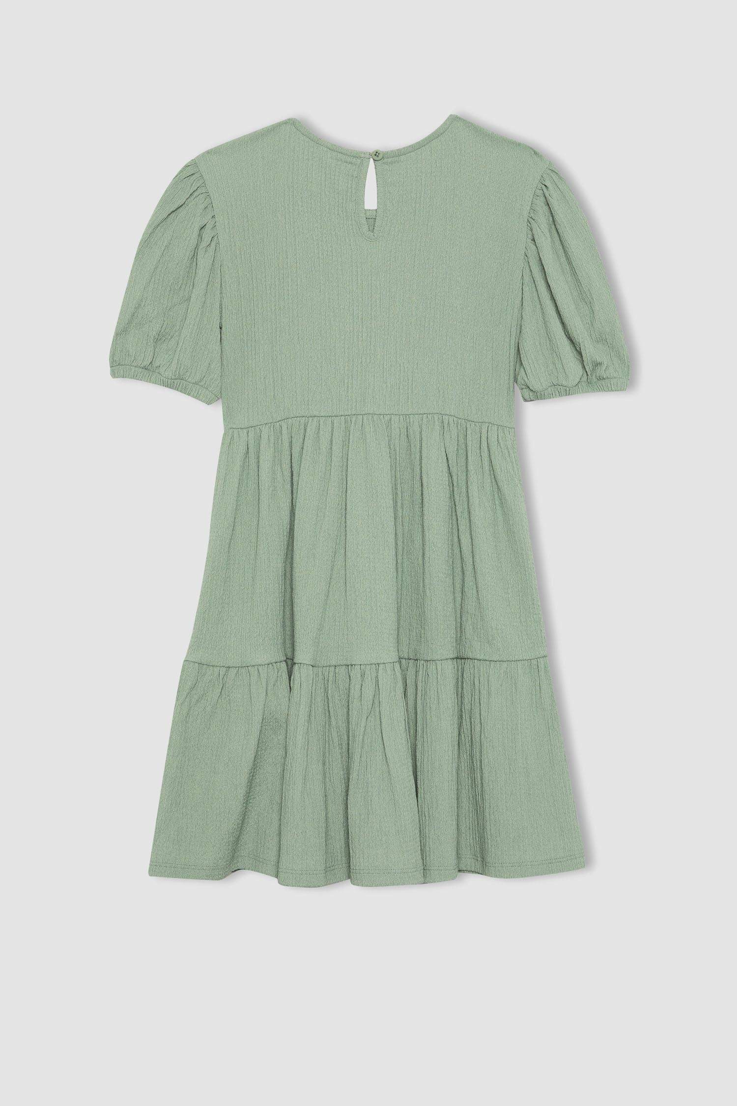 Қыздарға қысқа жеңді Трикотаж көйлек