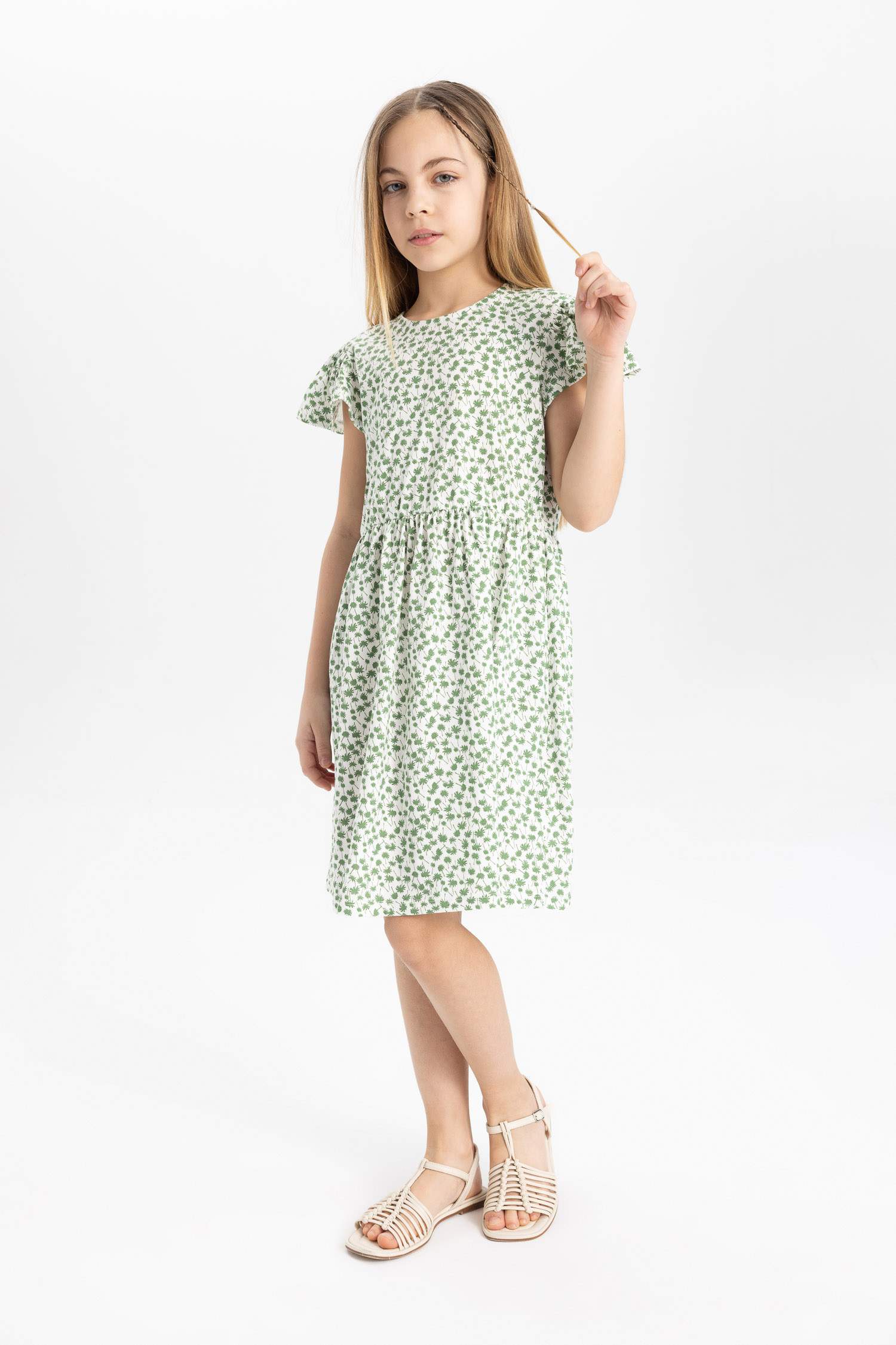 Girl Floral Short Sleeve Dress