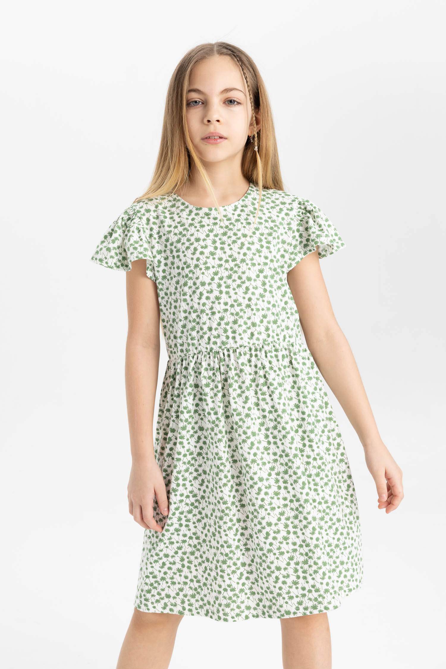 Girl Floral Short Sleeve Dress