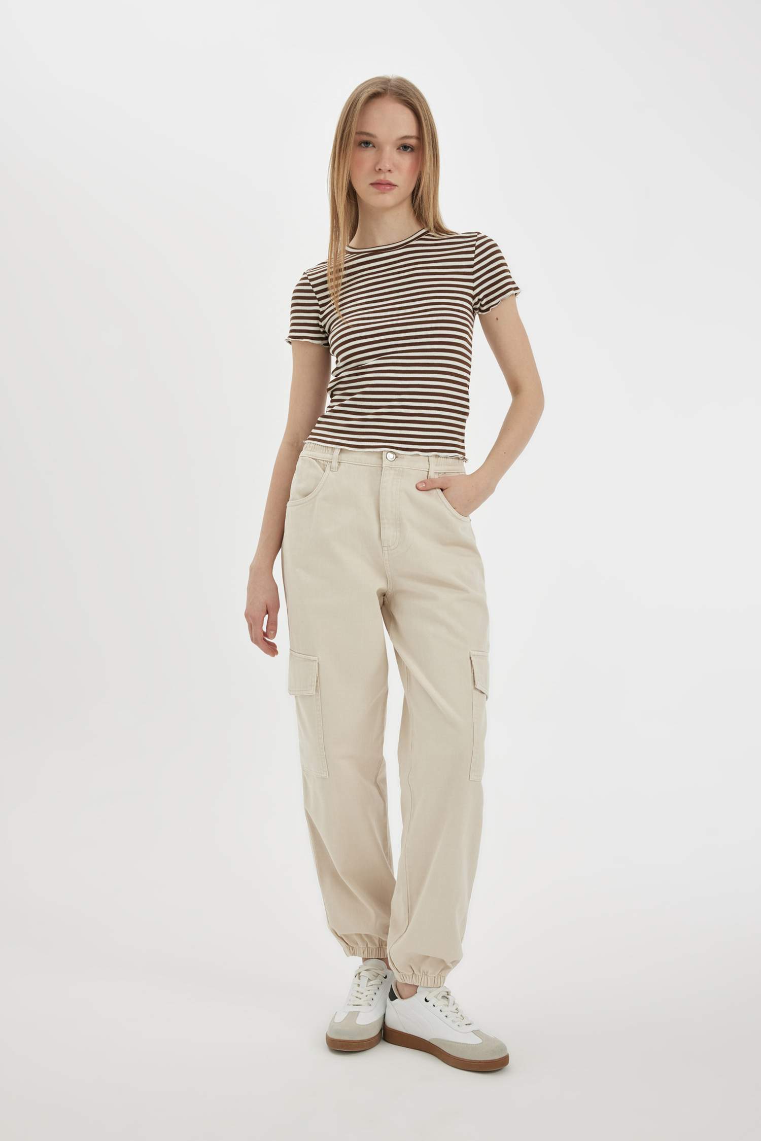 Jogger High Waist Gabardine Cargo Pants