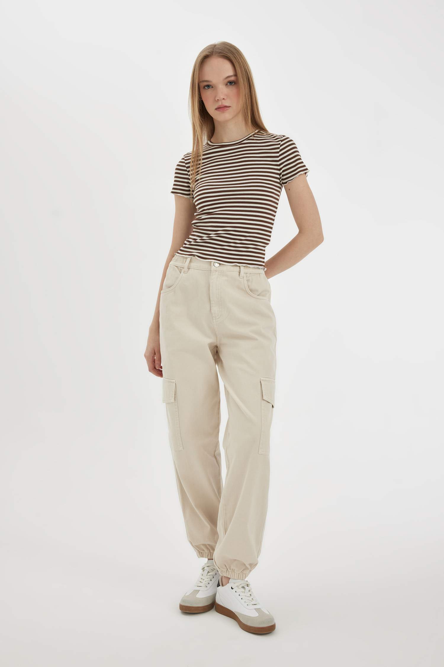 Jogger High Waist Gabardine Cargo Pants