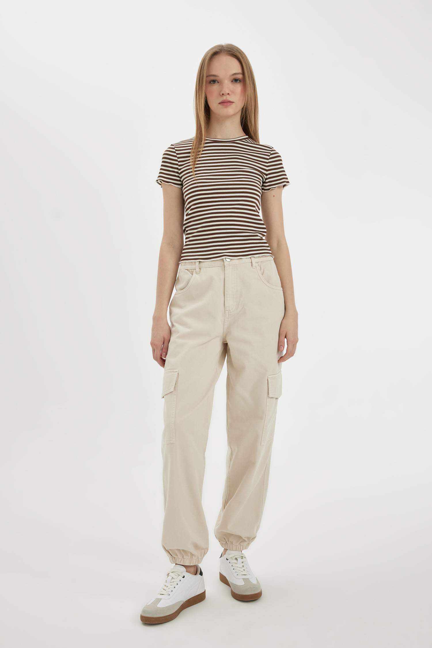 Jogger High Waist Gabardine Cargo Pants
