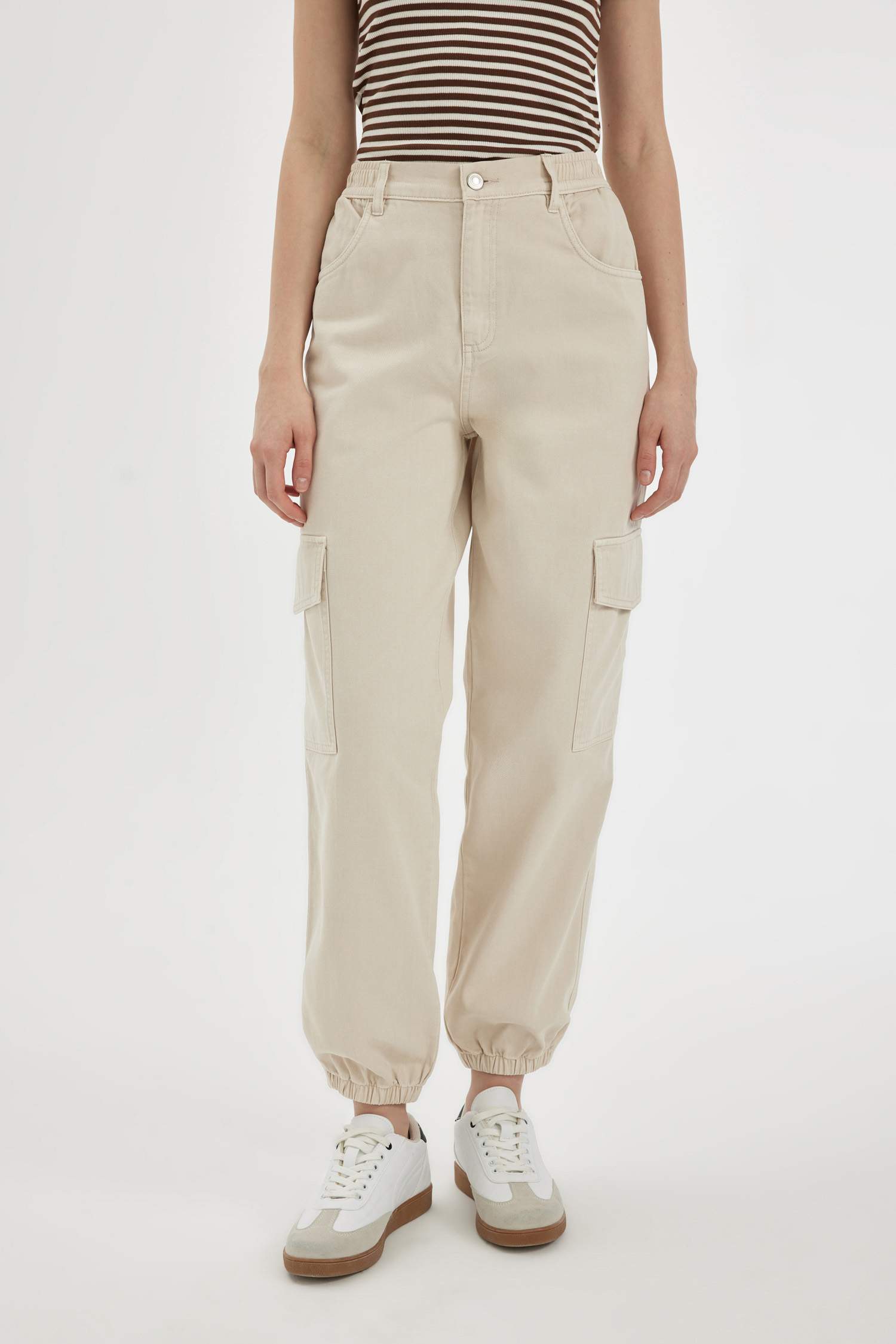Jogger High Waist Gabardine Cargo Pants