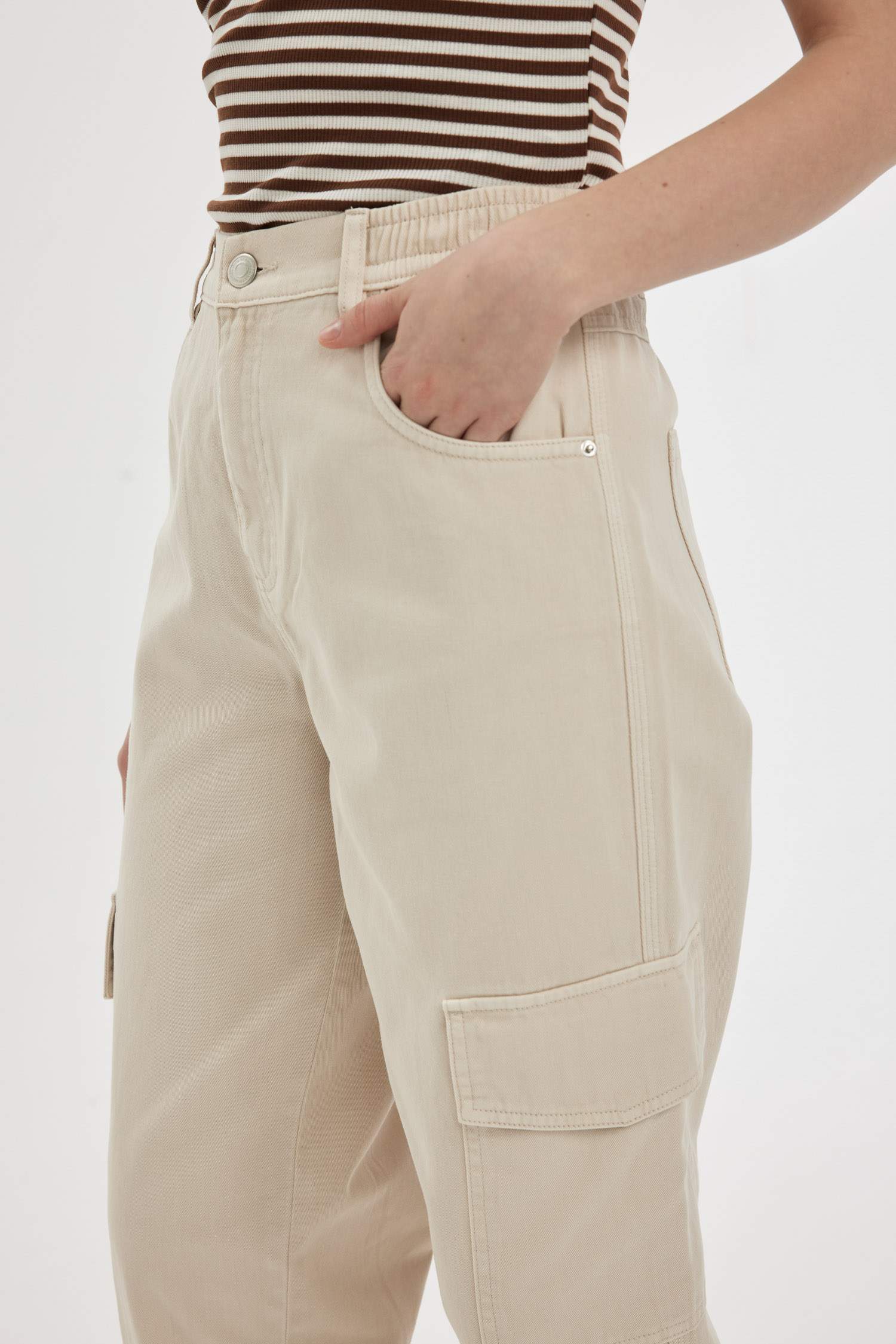 Jogger High Waist Gabardine Cargo Pants