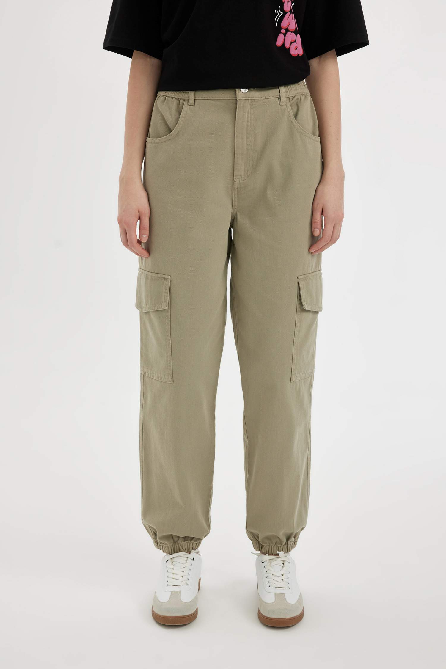 Jogger High Waist Gabardine Cargo Pants