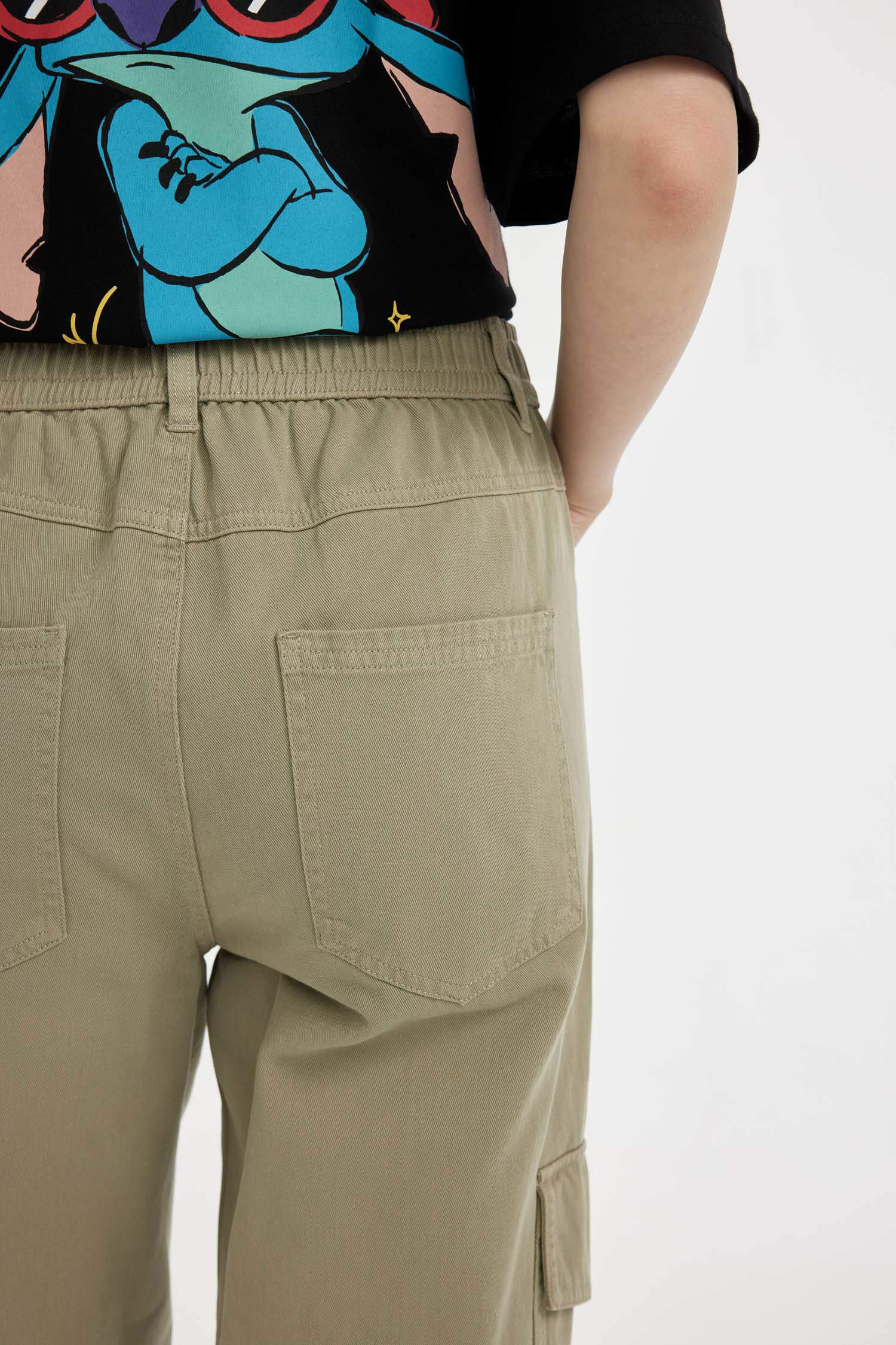 Jogger High Waist Gabardine Cargo Pants