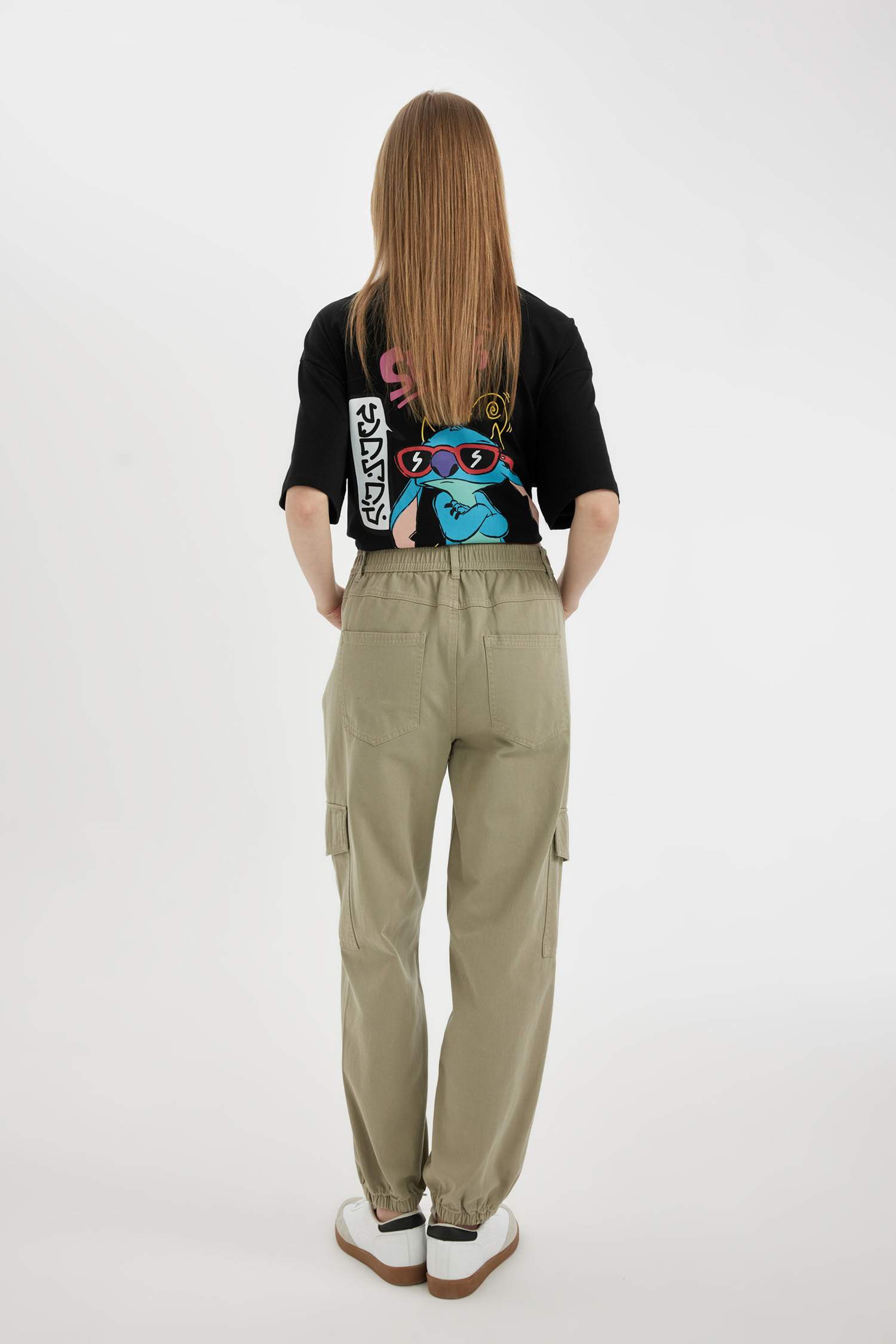 Jogger High Waist Gabardine Cargo Pants