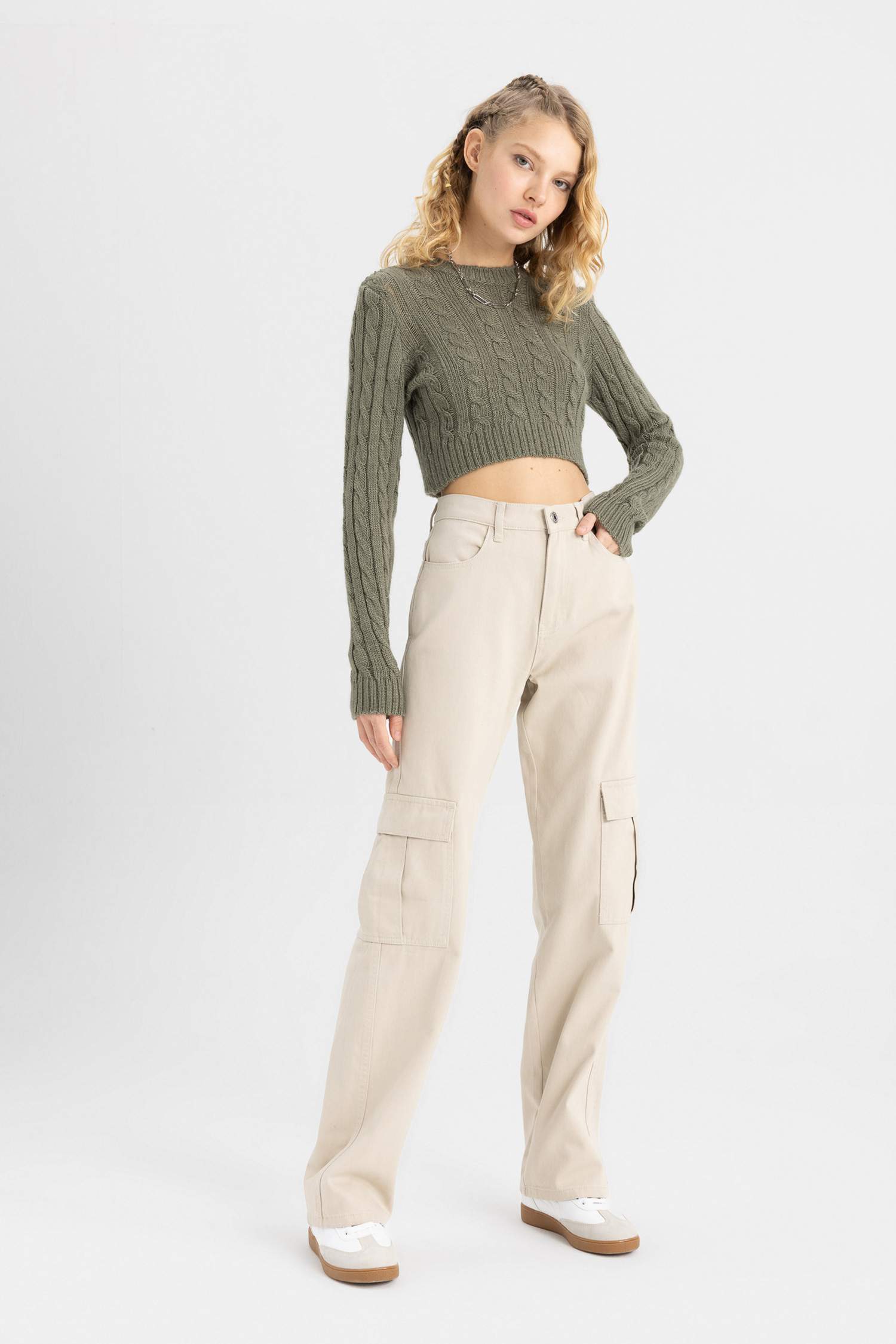 Брюки карго прямого кроя из габардина, Coool