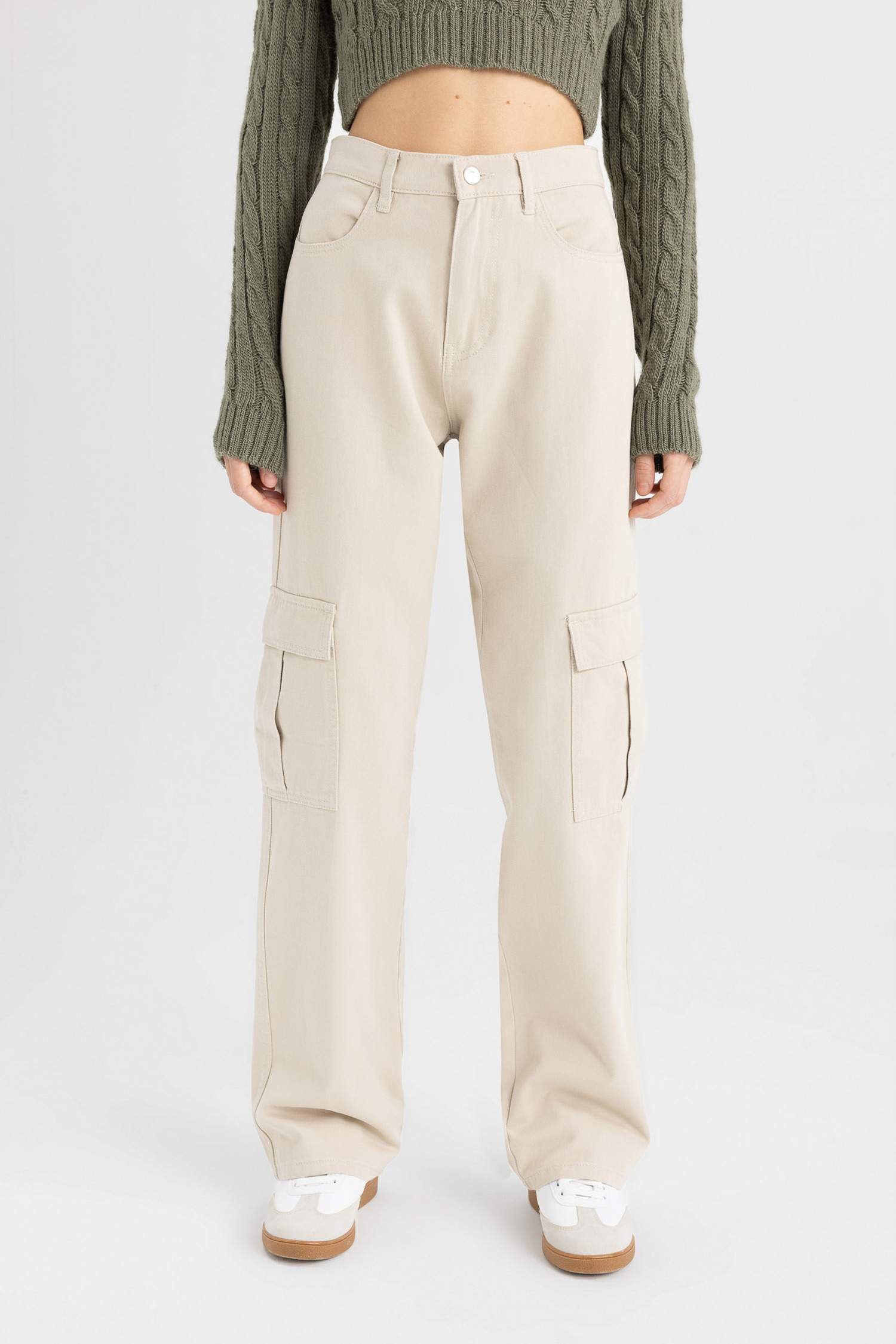 Брюки карго прямого кроя из габардина, Coool