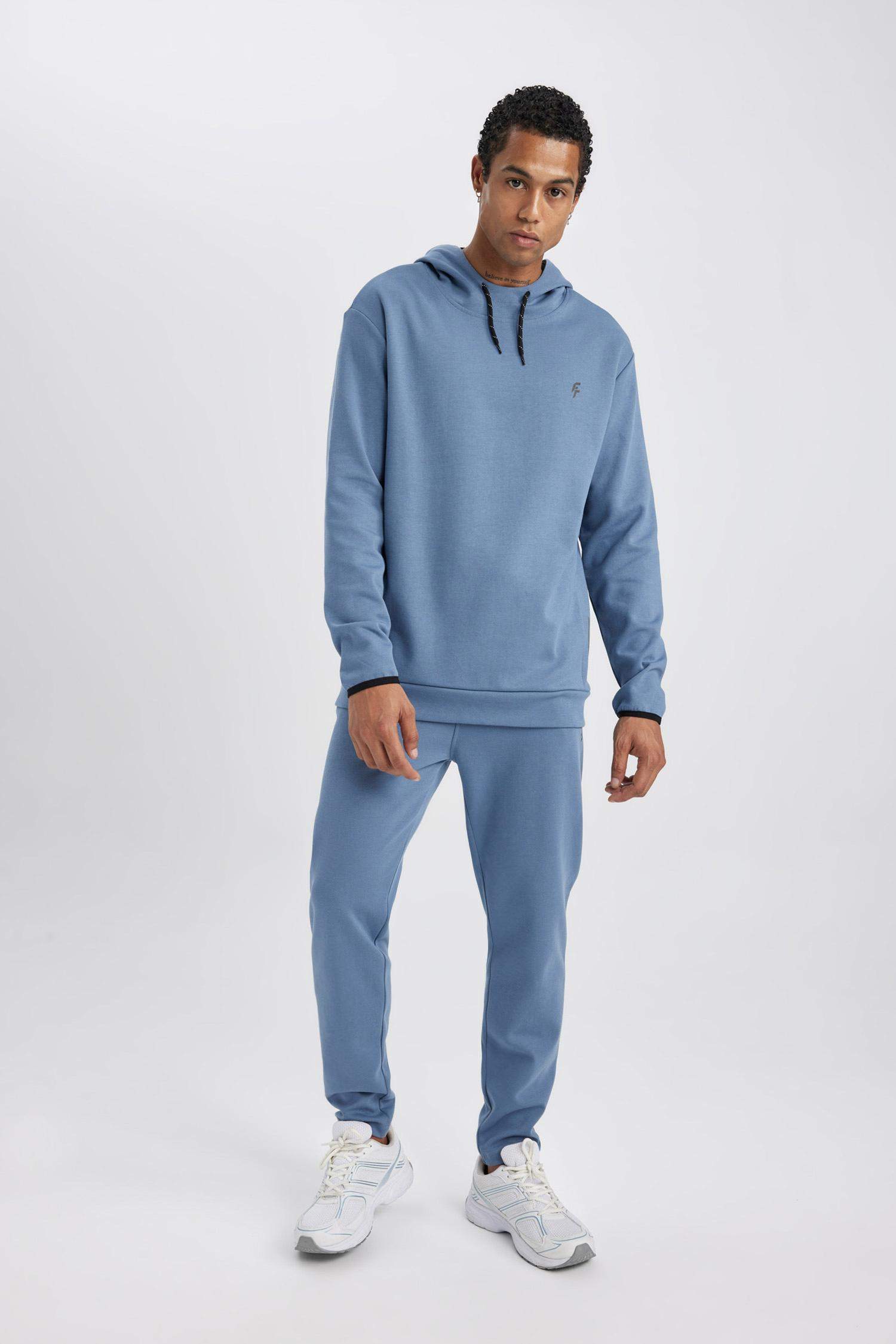 سويت شيرت قصة عادية بغطاء للرأس من DeFactoFit