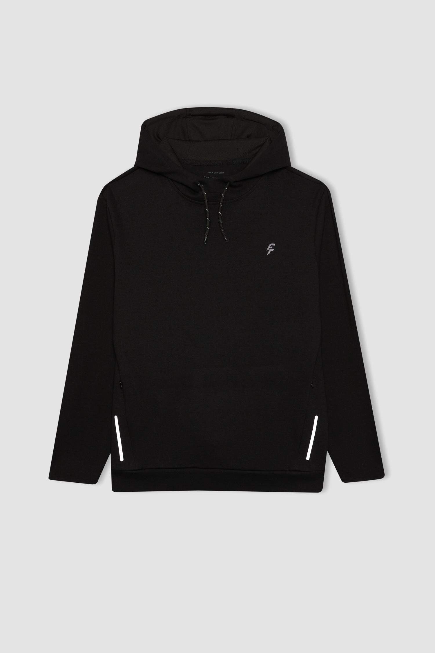 سويت شيرت قصة عادية بغطاء للرأس من DeFactoFit